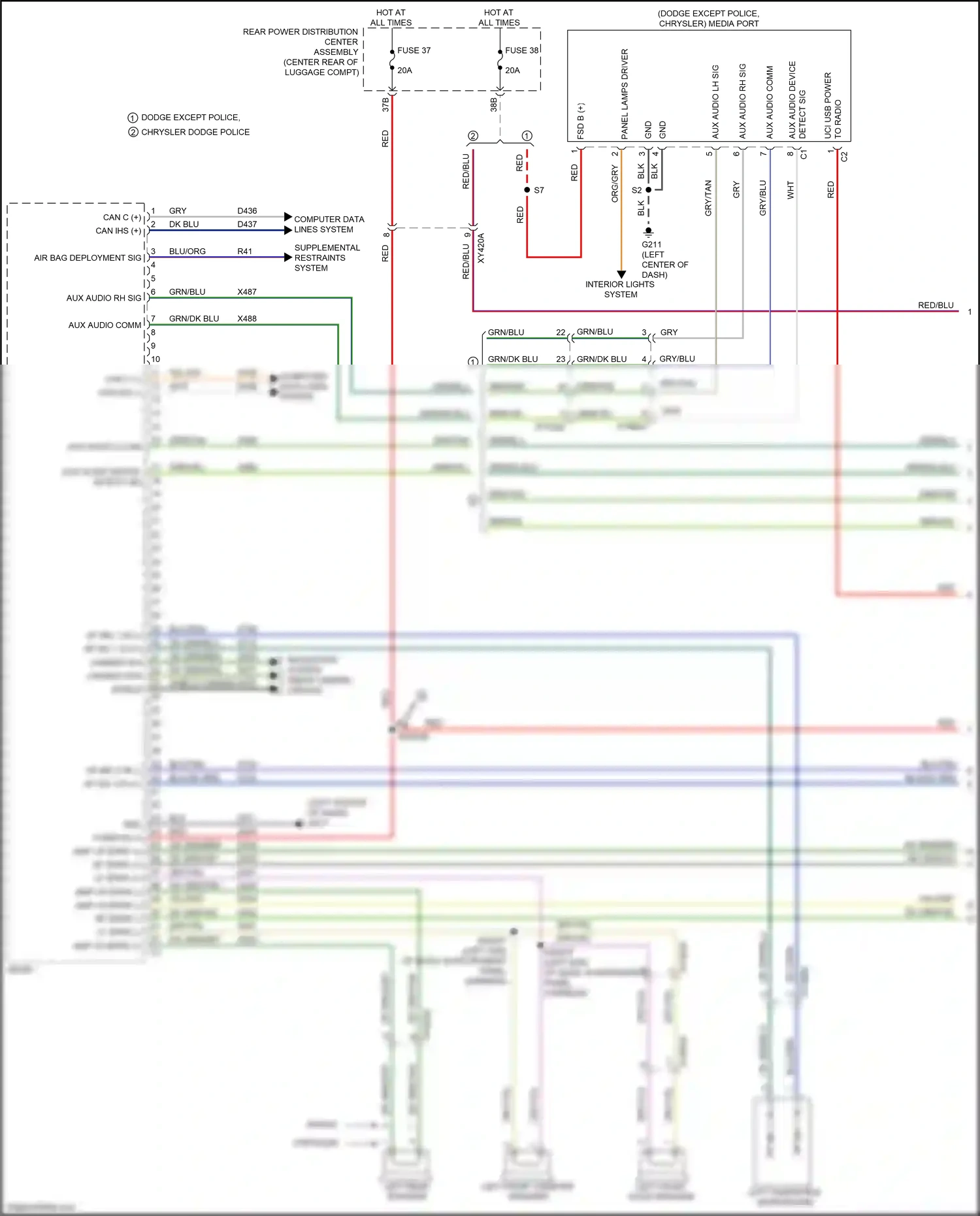 Chrysler 300C II facelift (2015-2024) computer data lines system wiring diagram  (26 of 83)