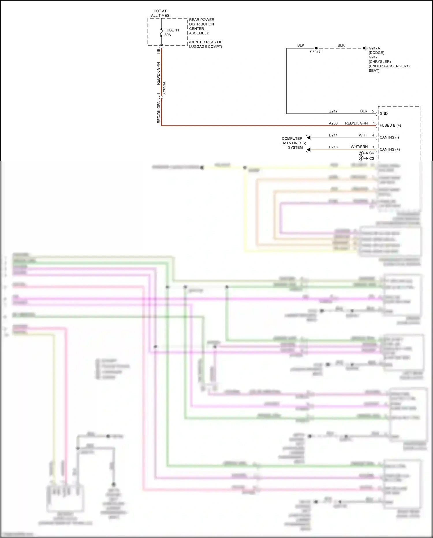 Chrysler 300C II facelift (2015-2024) computer data lines system wiring diagram  (9 of 83)
