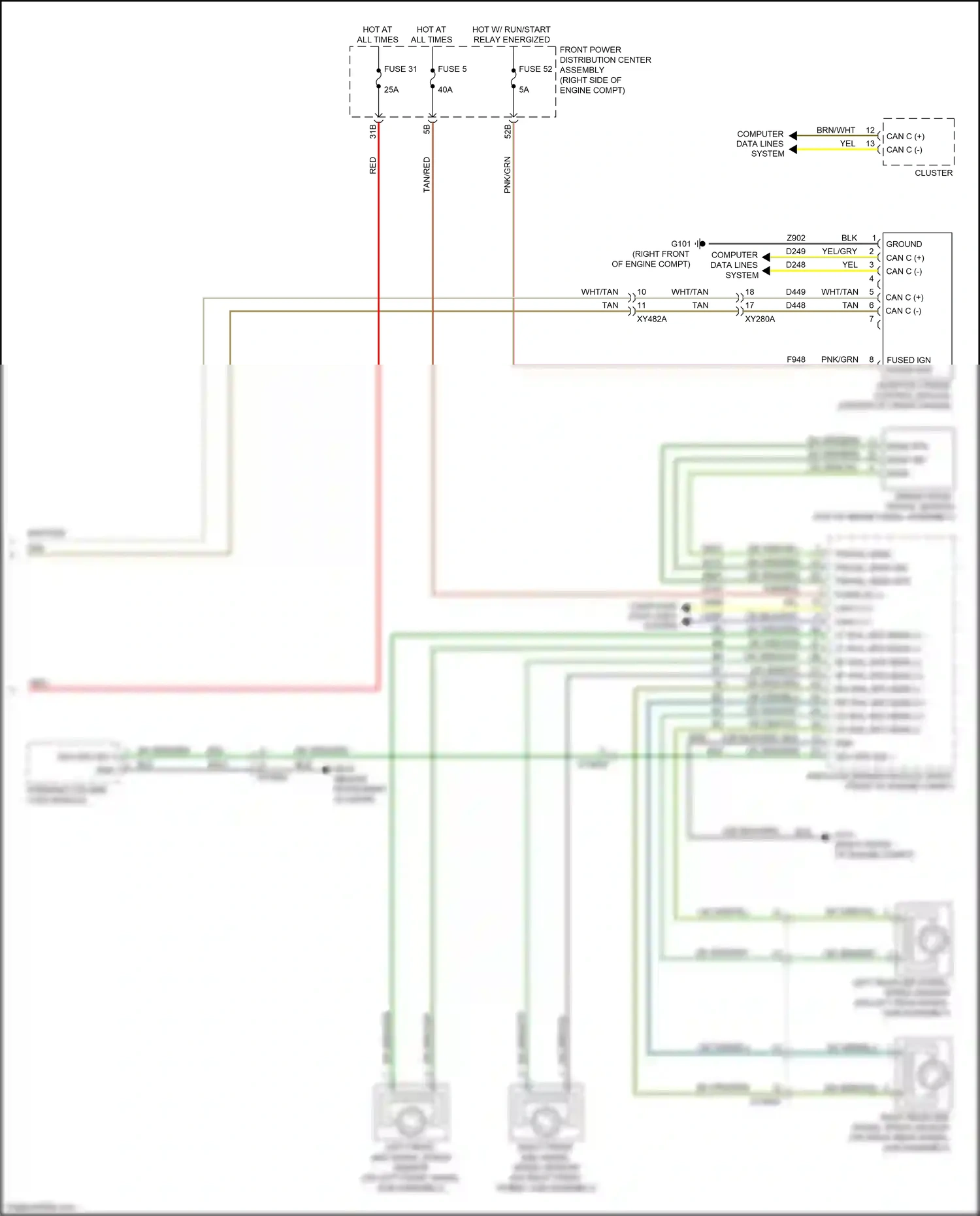 Chrysler 300C II facelift (2015-2024) computer data lines system wiring diagram  (54 of 83)