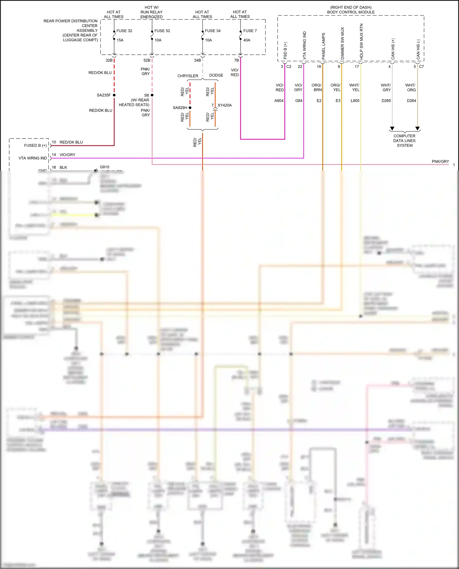 Chrysler 300C II facelift (2015-2024) computer data lines system wiring diagram  (77 of 83)