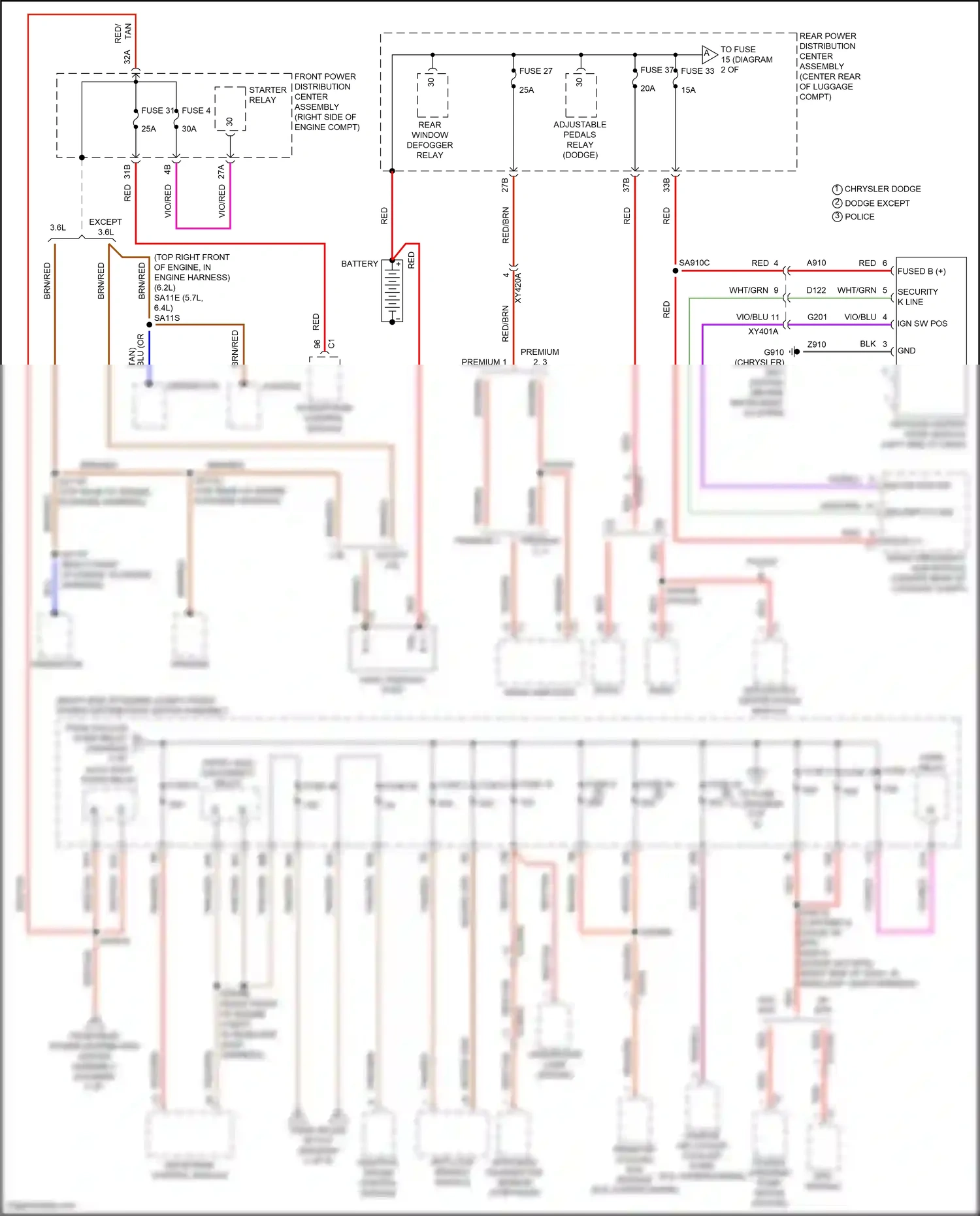 Chrysler 300C II facelift (2015-2024) integrated center stack module wiring diagram  (3 of 4)