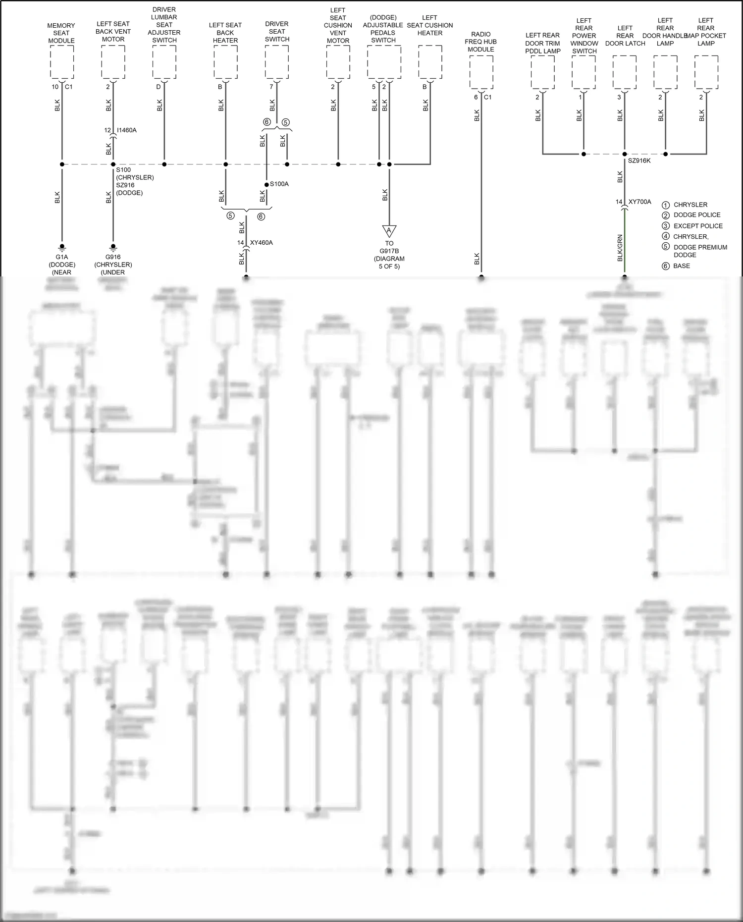Chrysler 300C II facelift (2015-2024) integrated center stack module wiring diagram  (1 of 4)