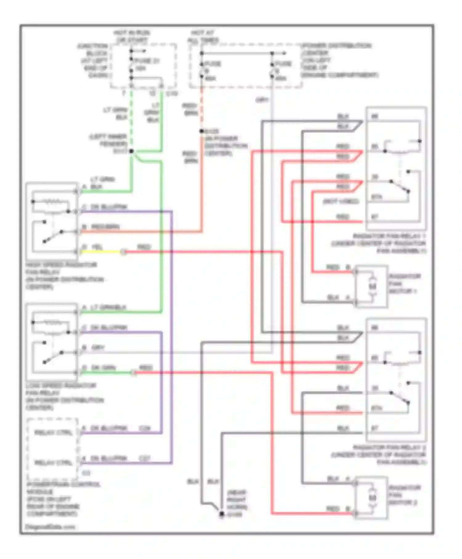 300M Chrysler I (1998-2004): Cooling fan circuit