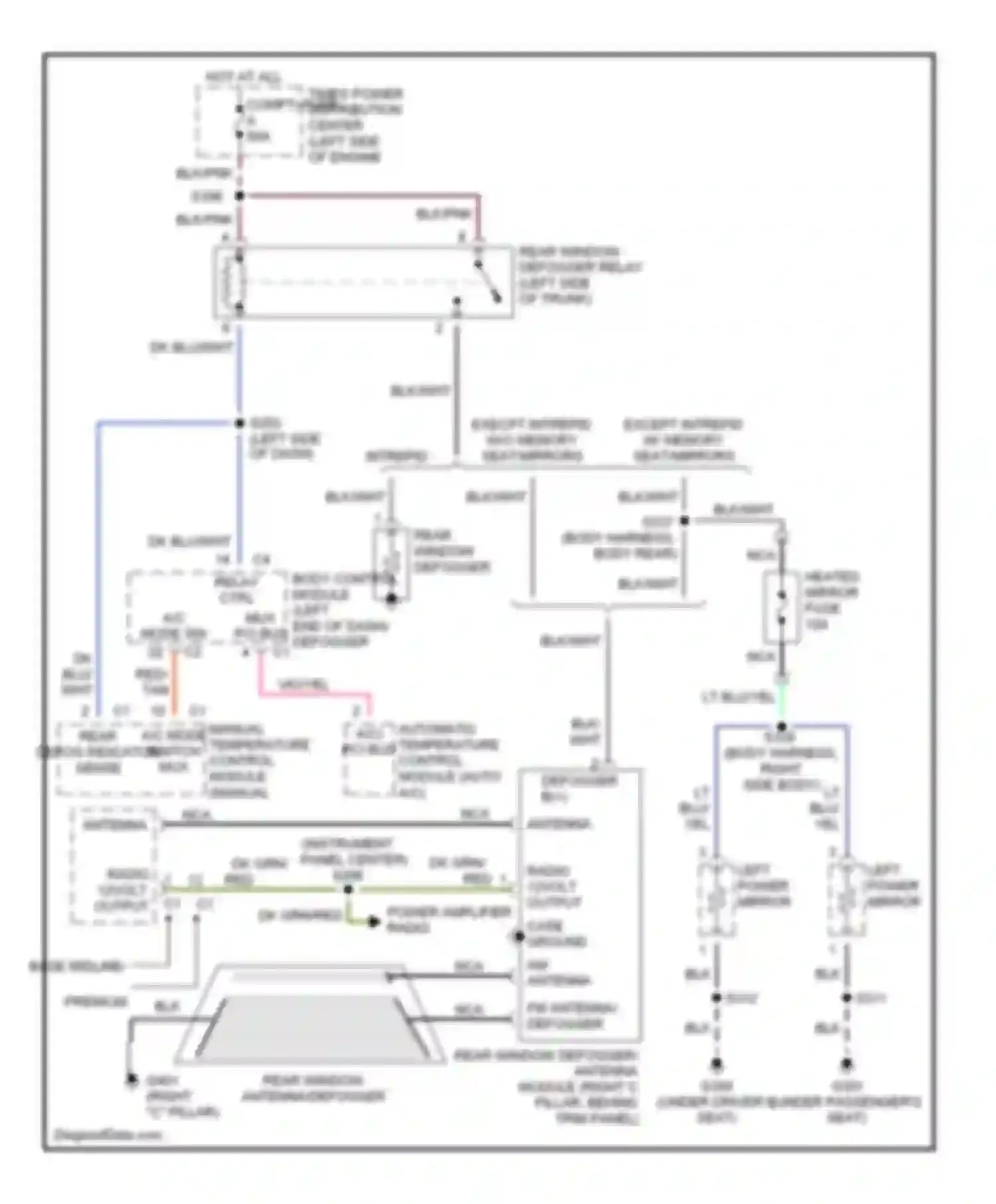 300M Chrysler I (1998-2004): Defogger circuit