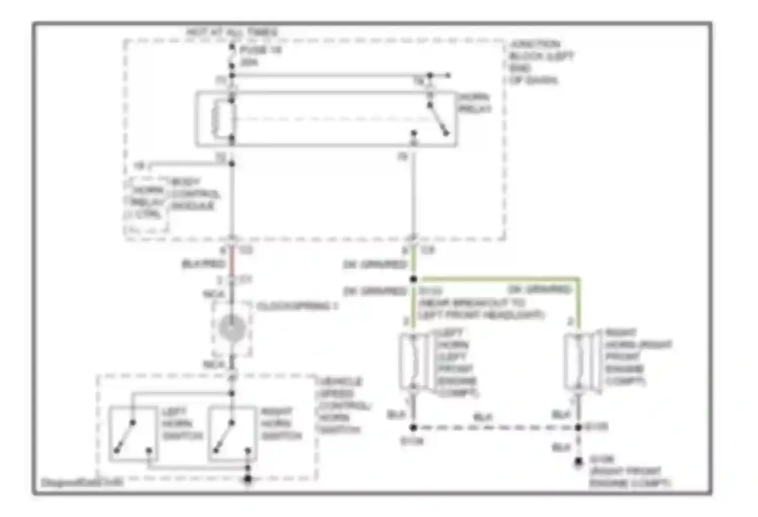Wiring diagram horn relay for Chrysler 300M I (1998-2004) (3 of 4)