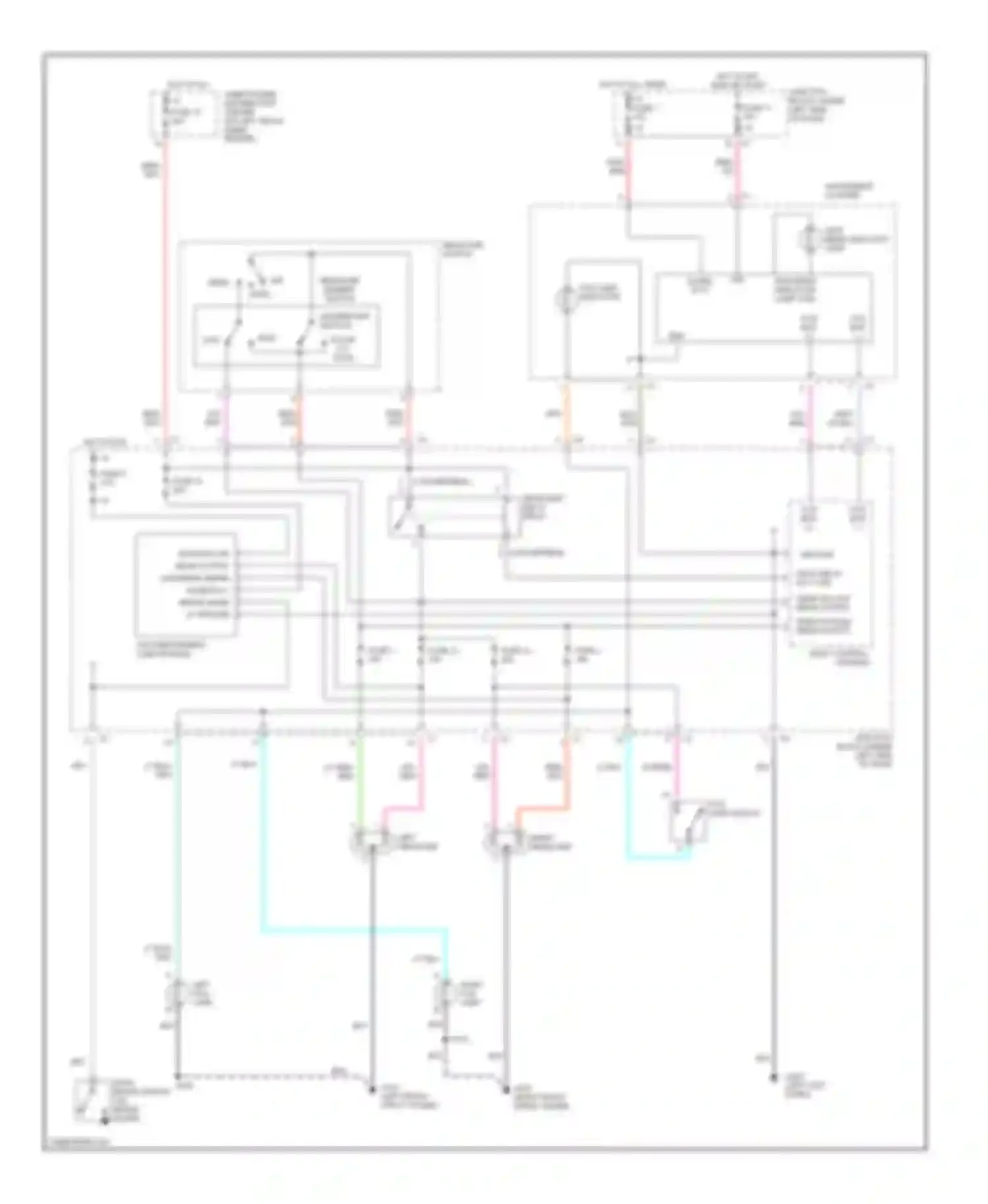 Cirrus Chrysler I (1994-2000): Headlamps/fog lamps circuit, with drl