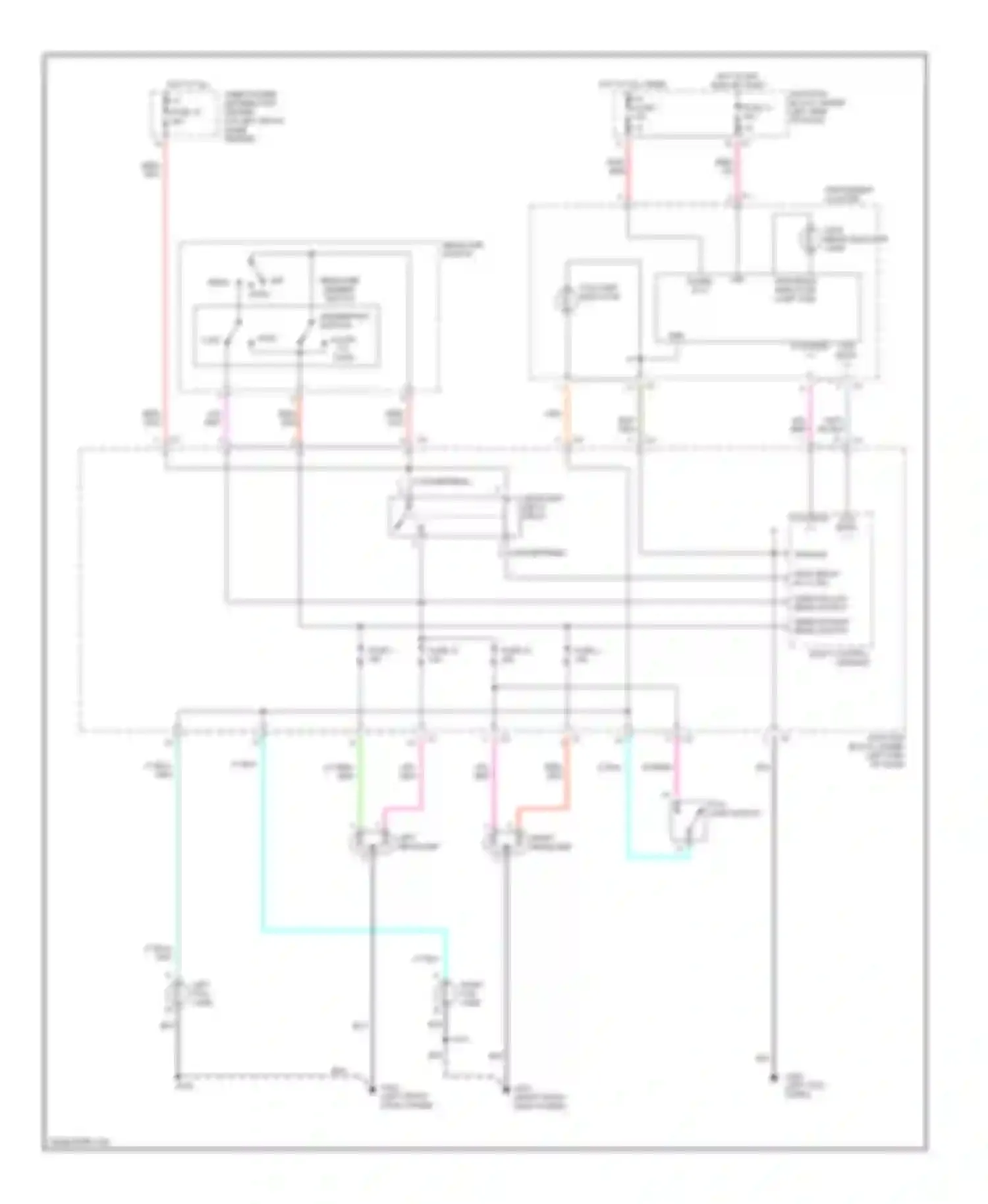 Cirrus Chrysler I (1994-2000): Headlamps/fog lamps circuit, without drl