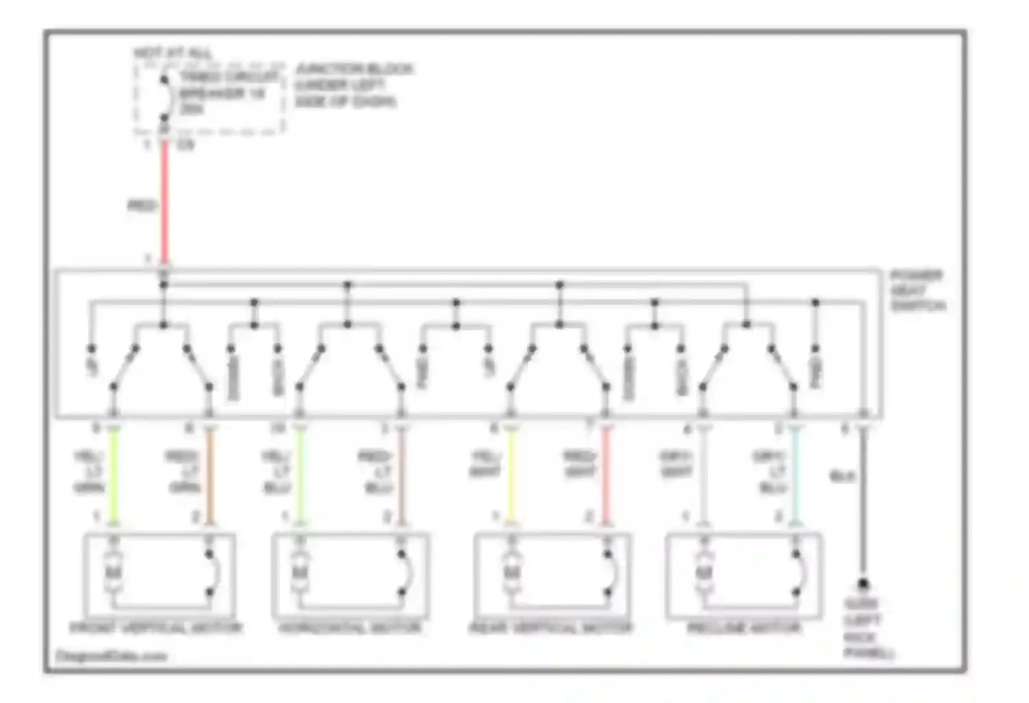 Cirrus Chrysler I (1994-2000): Power seat circuits