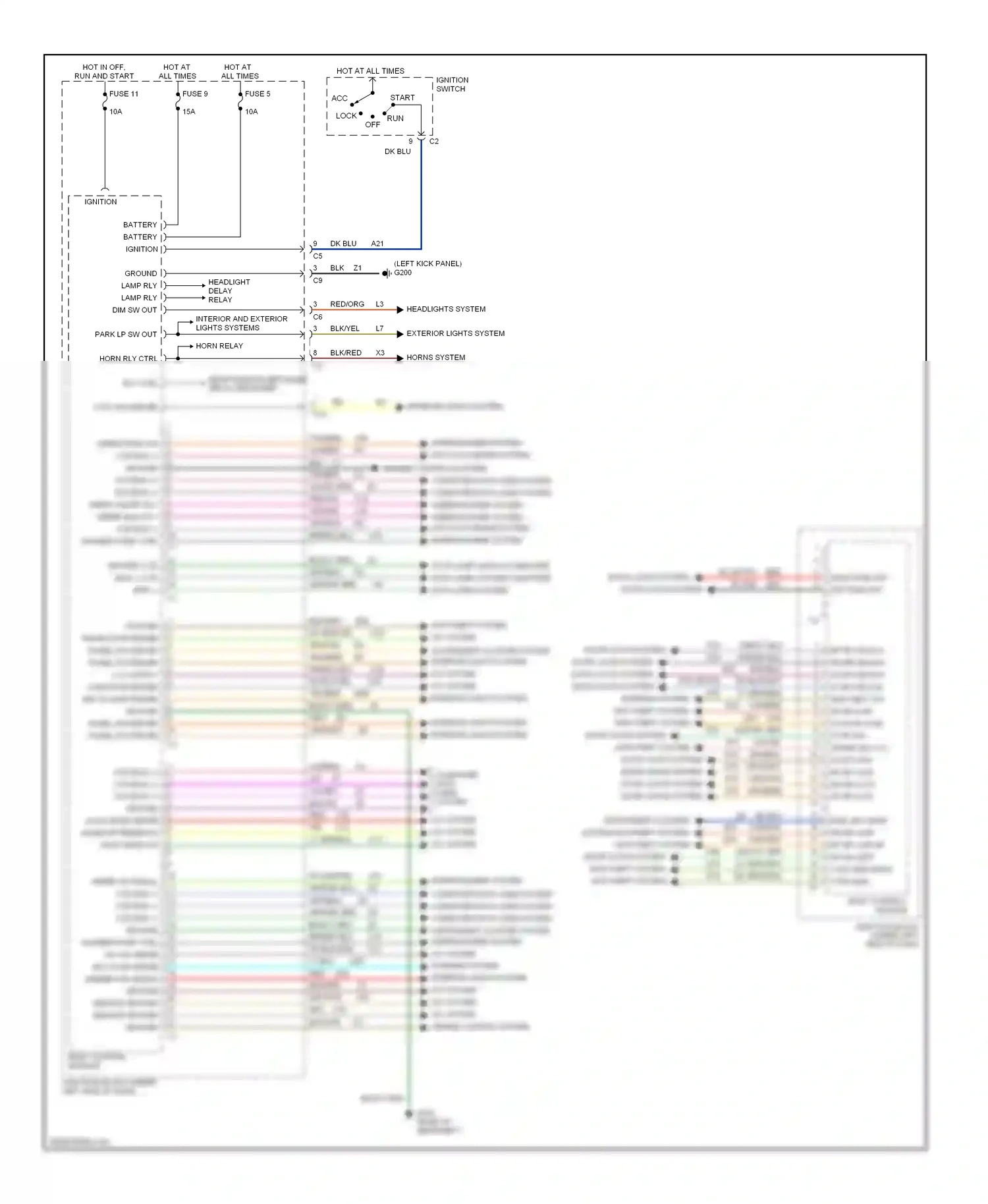 Chrysler Cirrus I (1994-2000) ignition switch wiring diagram  (1 of 8)