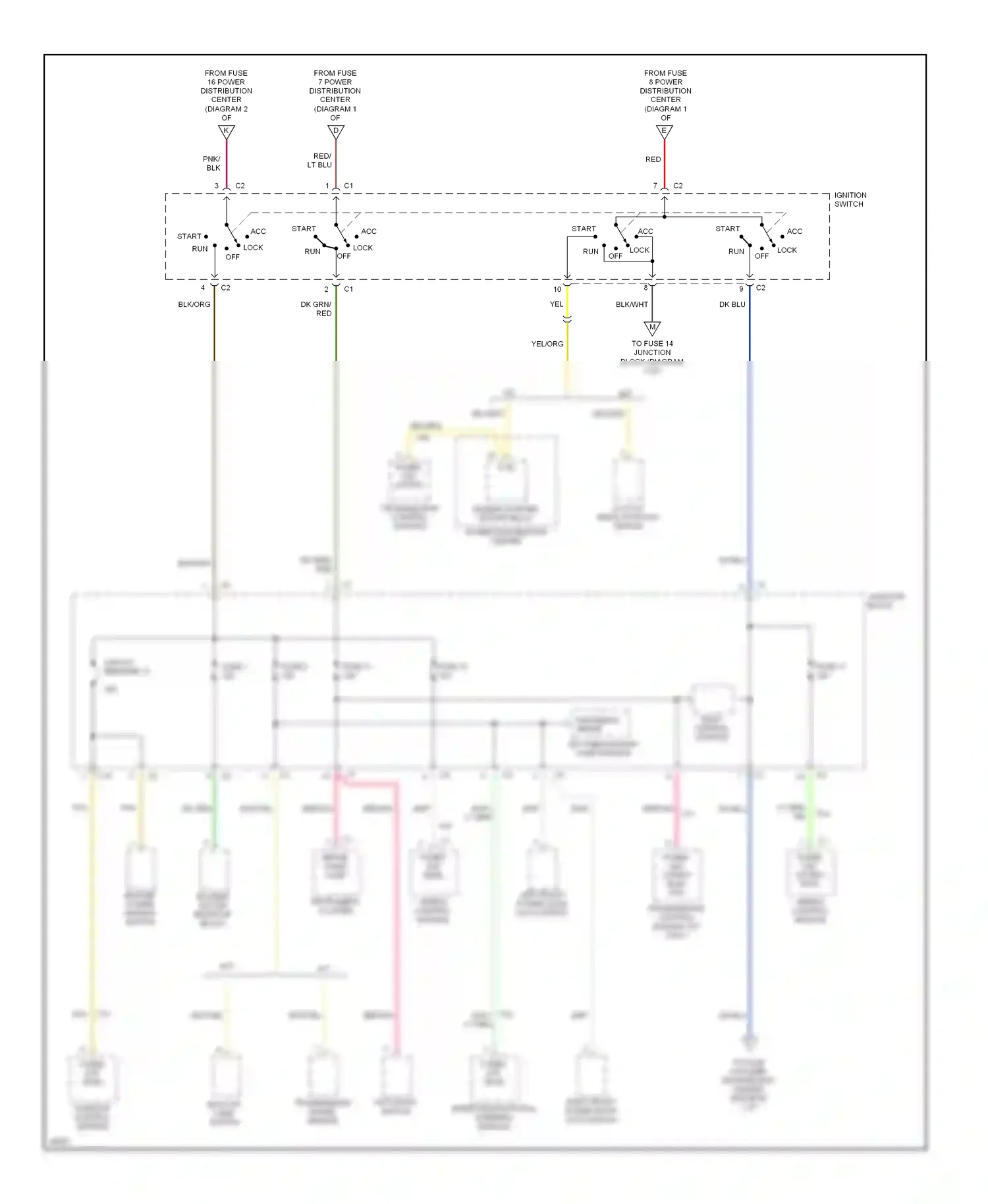 Chrysler Cirrus I (1994-2000) ignition switch wiring diagram  (5 of 8)