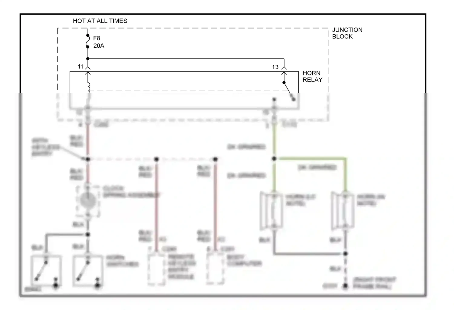 Chrysler Concorde I (1992-1997) clock spring assembly wiring diagram  (1 of 1)