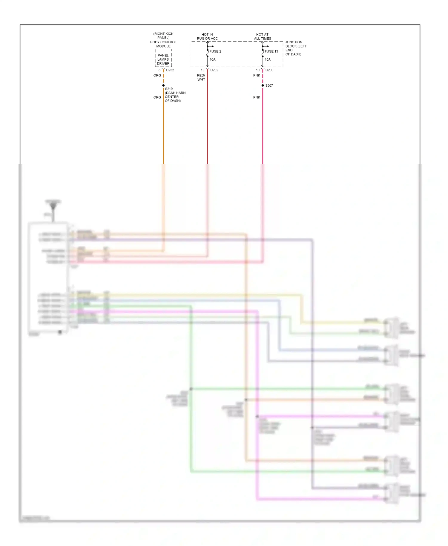 Chrysler Concorde I (1992-1997) left dash panel speaker wiring diagram  (1 of 1)