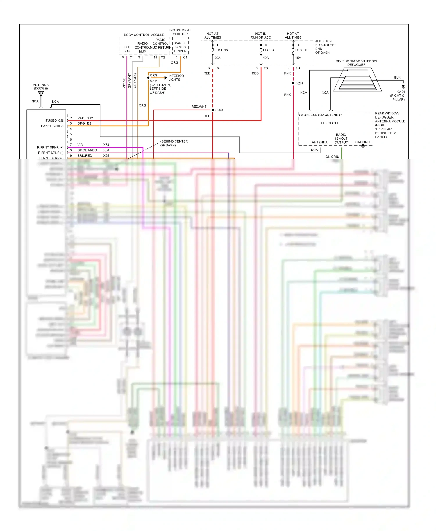 Chrysler Concorde II (1997-2004) body control module wiring diagram  (16 of 19)