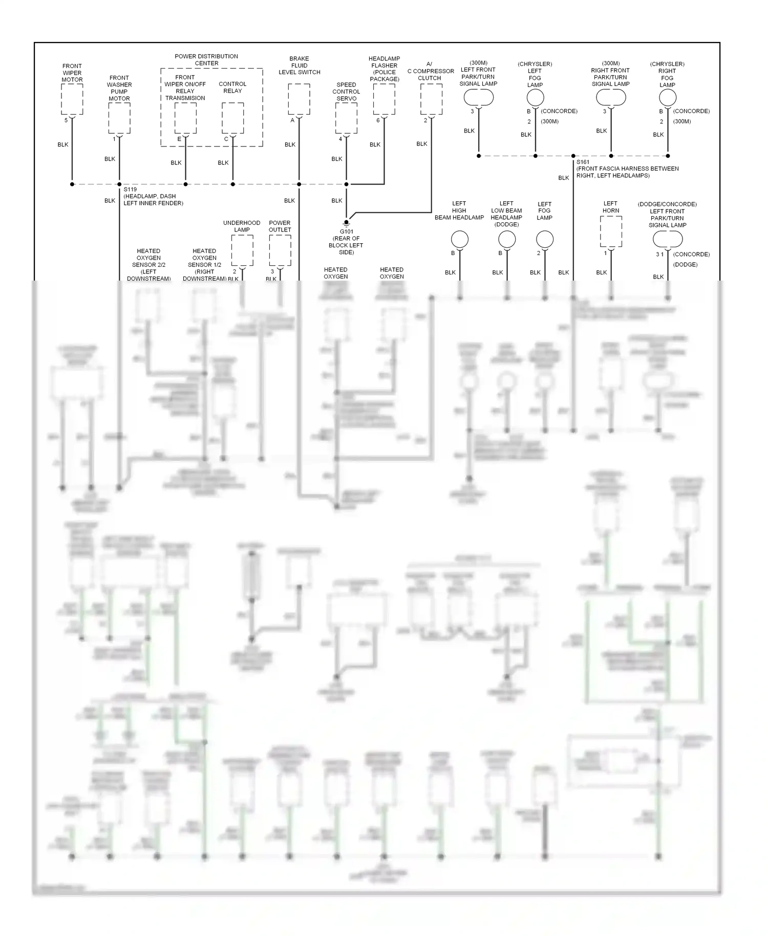 Chrysler Concorde II (1997-2004) ignition switch wiring diagram  (1 of 3)