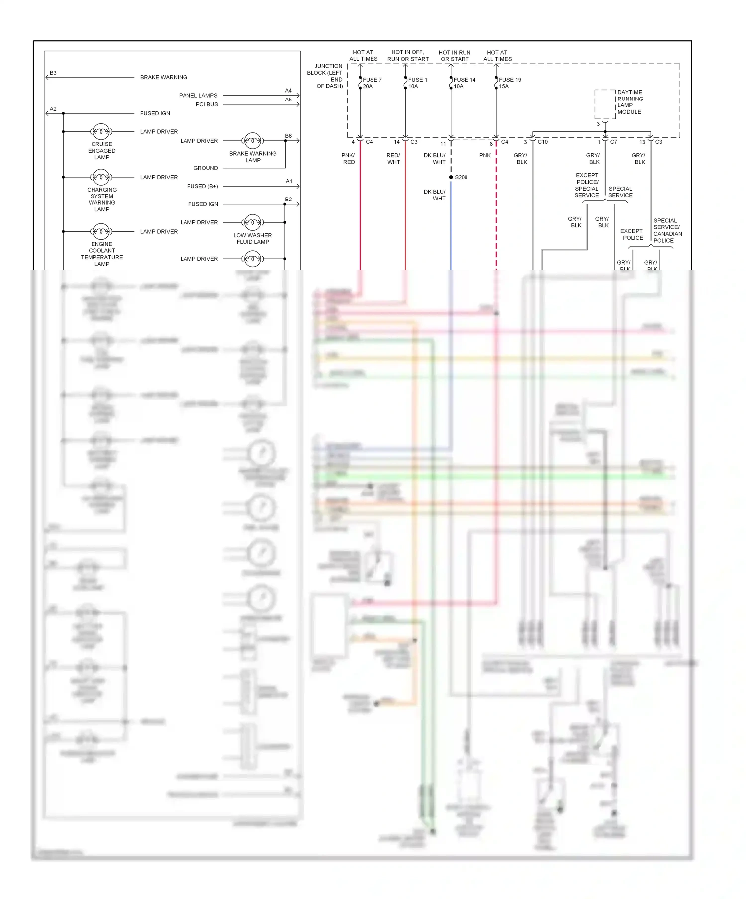 Chrysler Concorde II (1997-2004) speedometer wiring diagram  (1 of 1)