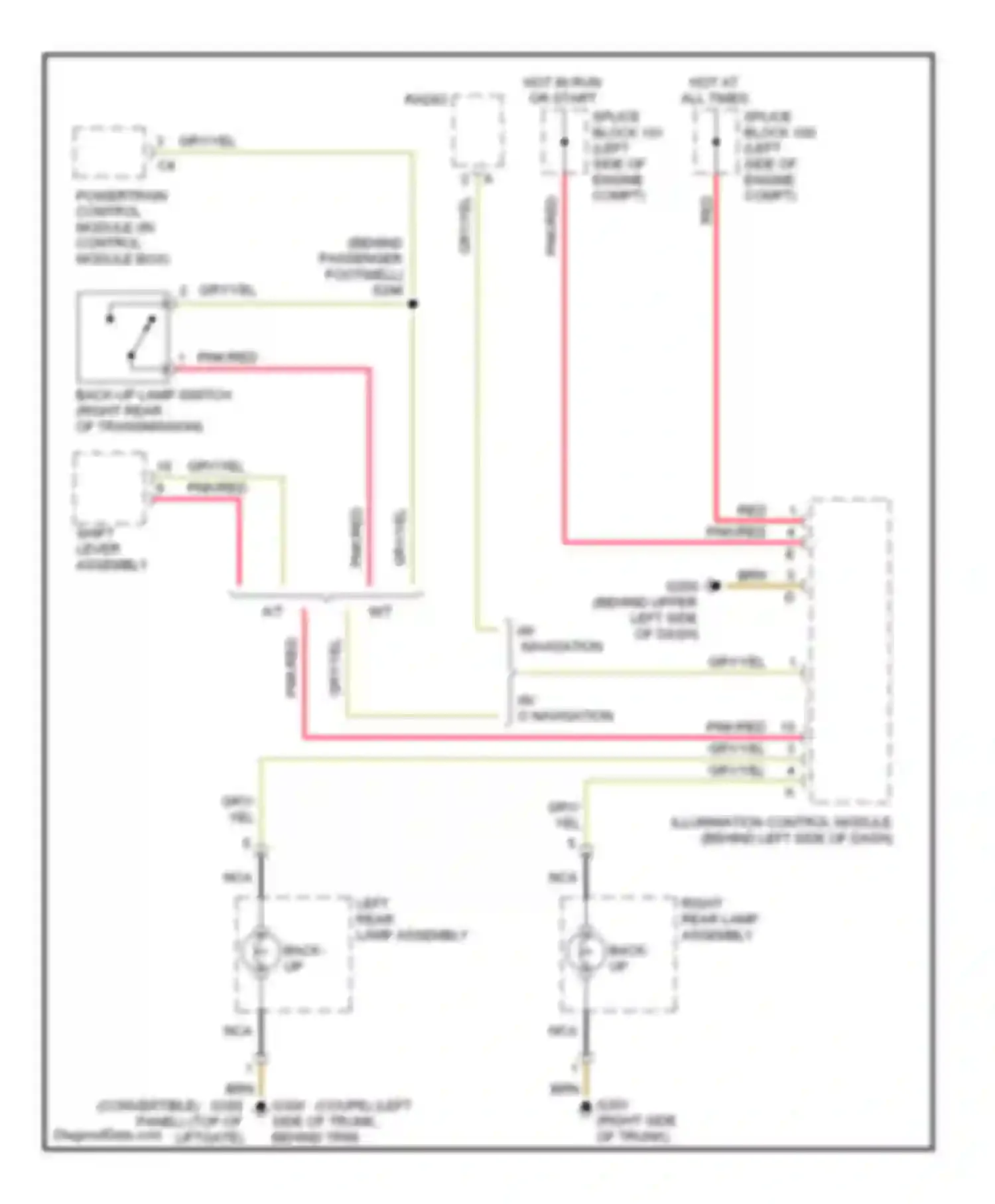 Crossfire Chrysler I (2003-2007): Back-up lamps circuit
