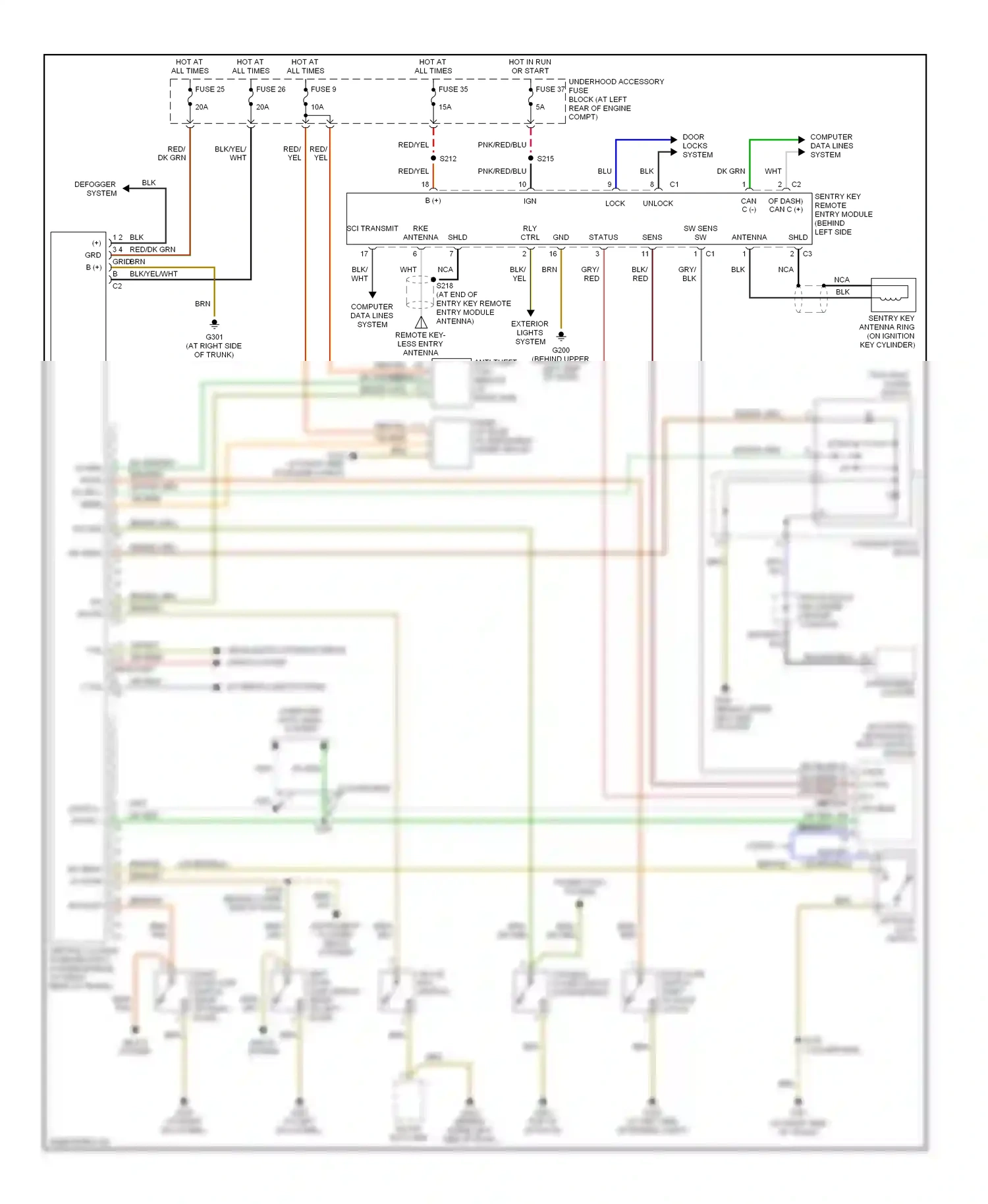 Chrysler Crossfire I (2003-2007) b(+) wiring diagram  (3 of 4)