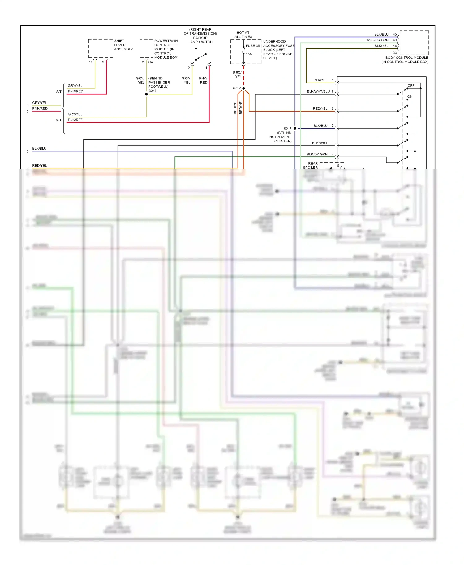 Chrysler Crossfire I (2003-2007) body control module (in control module box) wiring diagram  (8 of 14)