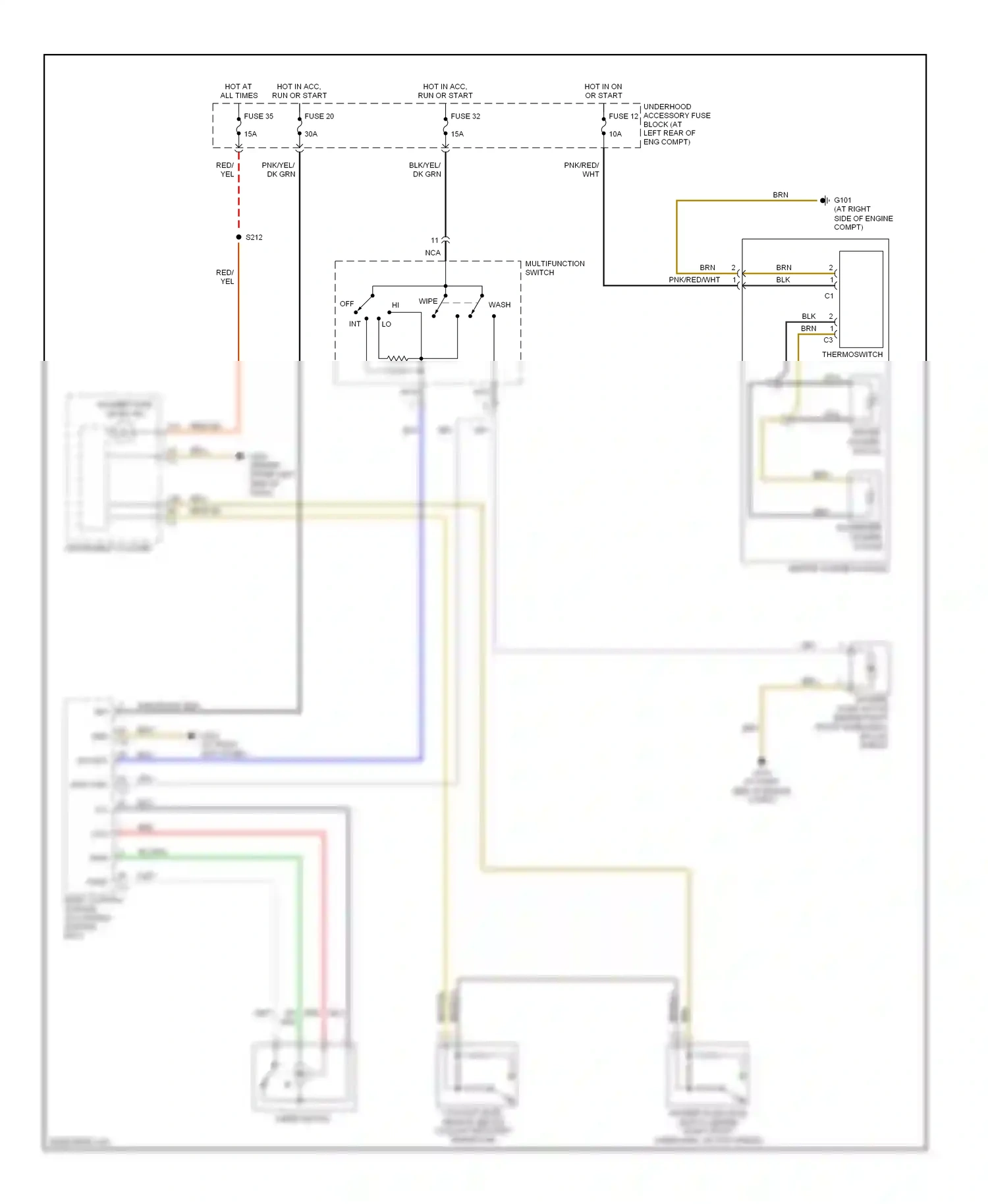 Chrysler Crossfire I (2003-2007) multifunction switch wiring diagram  (2 of 2)
