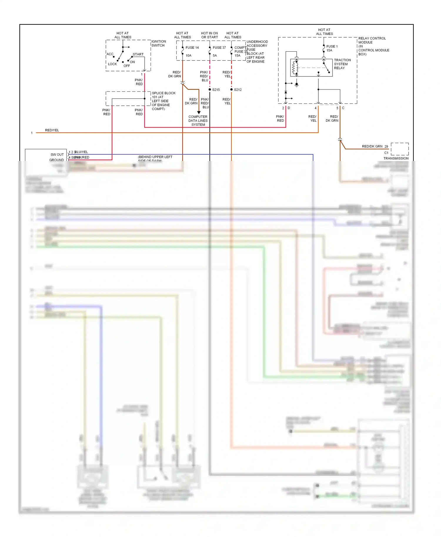 Chrysler Crossfire I (2003-2007) relay control module (in control module box) wiring diagram  (1 of 6)