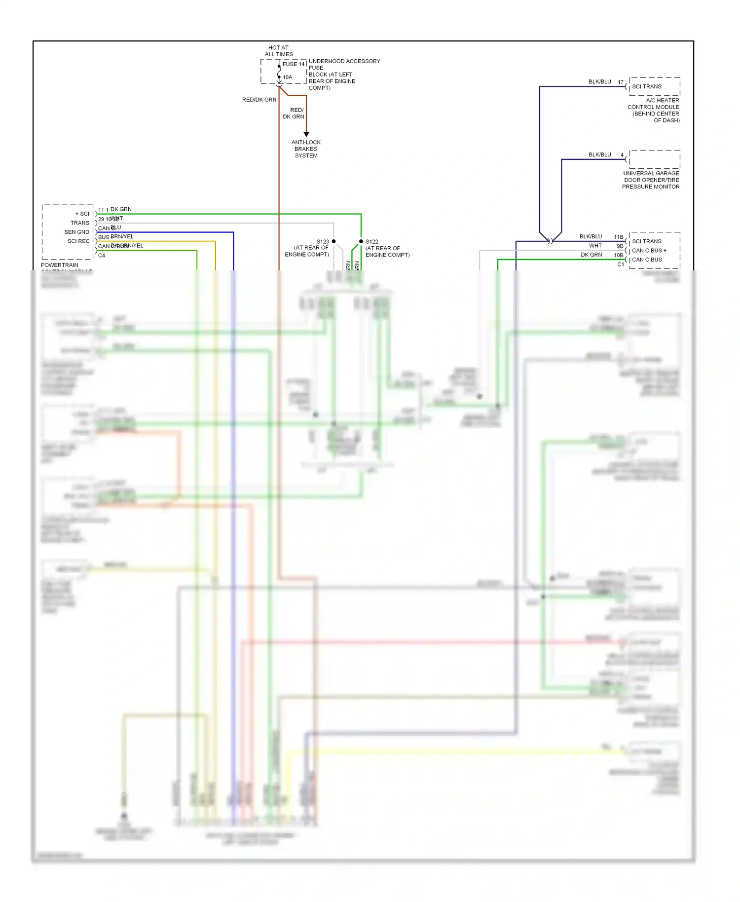 Chrysler Crossfire I (2003-2007) relay control module (in control module box) wiring diagram  (3 of 6)