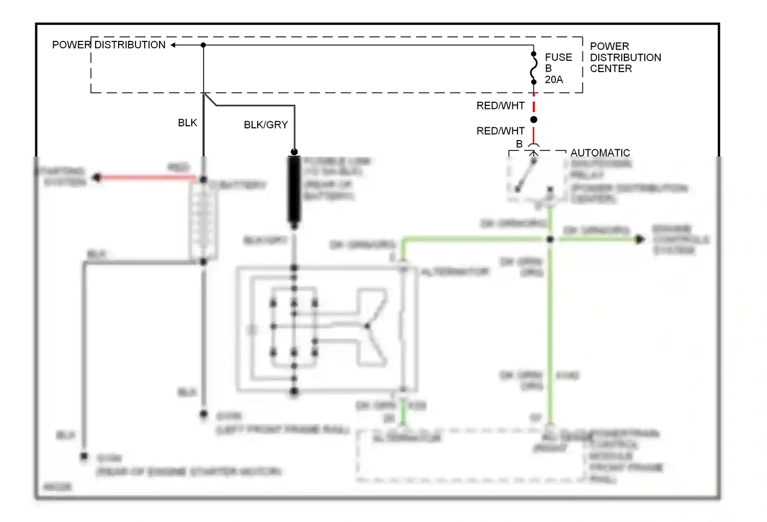 Chrysler LHS I (1993-1997) engine controls system wiring diagram  (1 of 1)