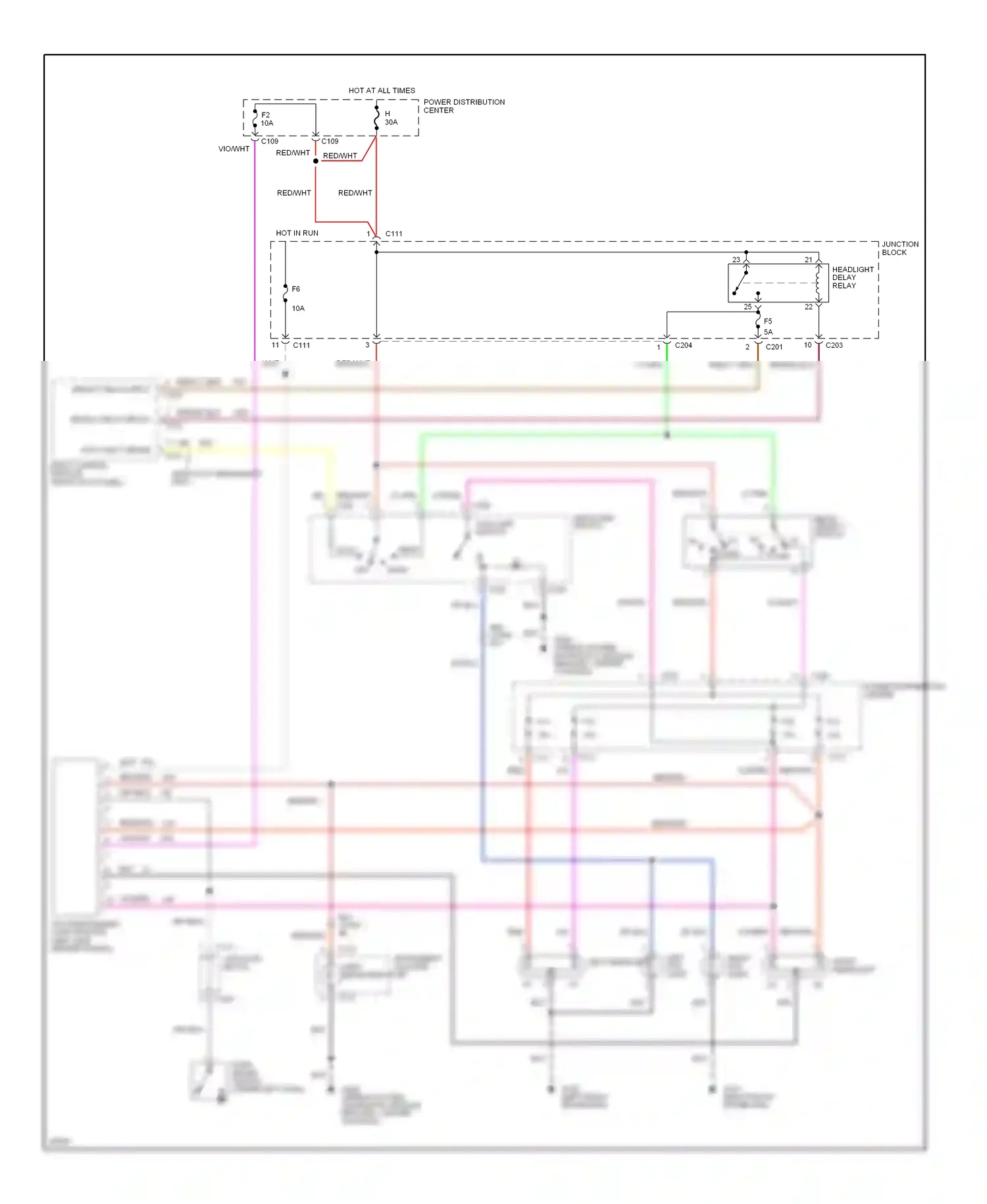 Chrysler LHS I (1993-1997) headlt delay input wiring diagram  (1 of 2)