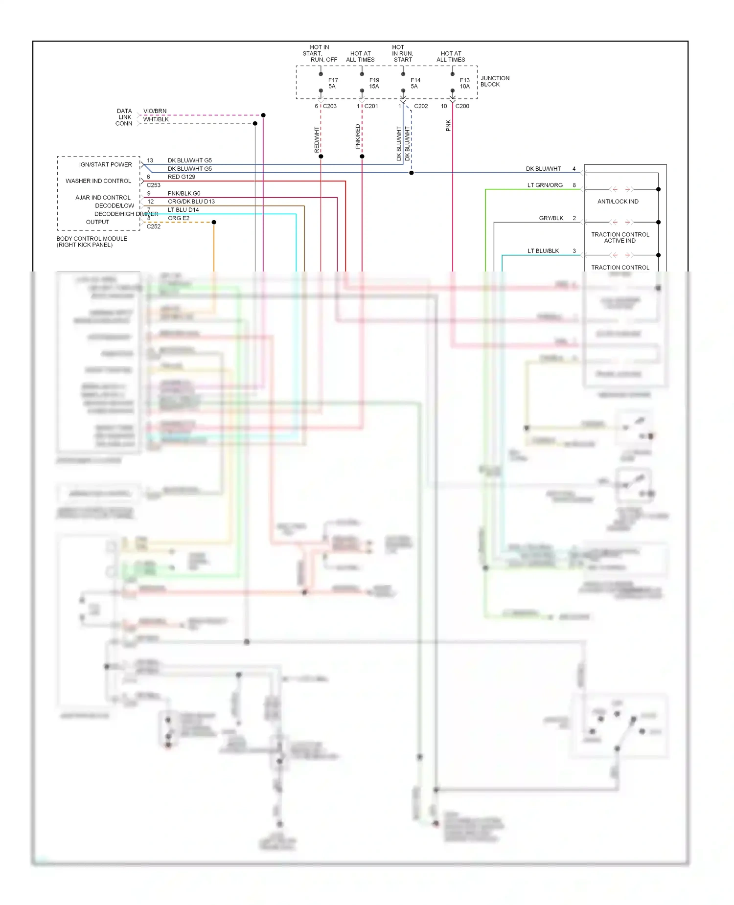 Chrysler LHS I (1993-1997) headlt feed decode/high decode low wiring diagram  (1 of 1)