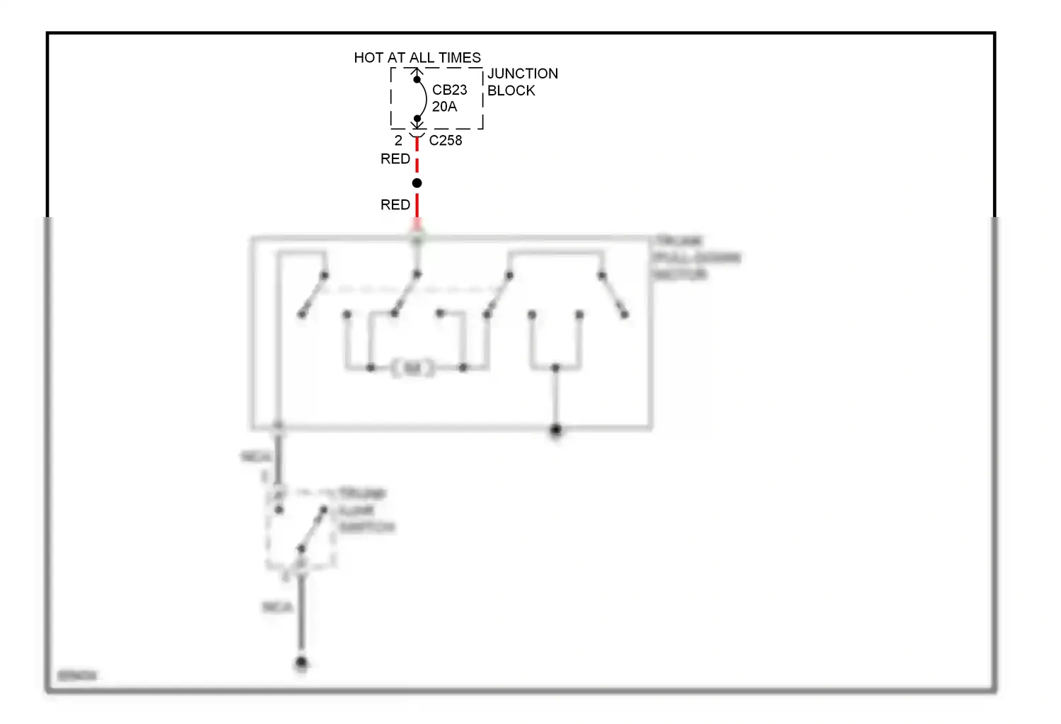 Chrysler LHS I (1993-1997) trunk pull-down motor wiring diagram  (1 of 1)
