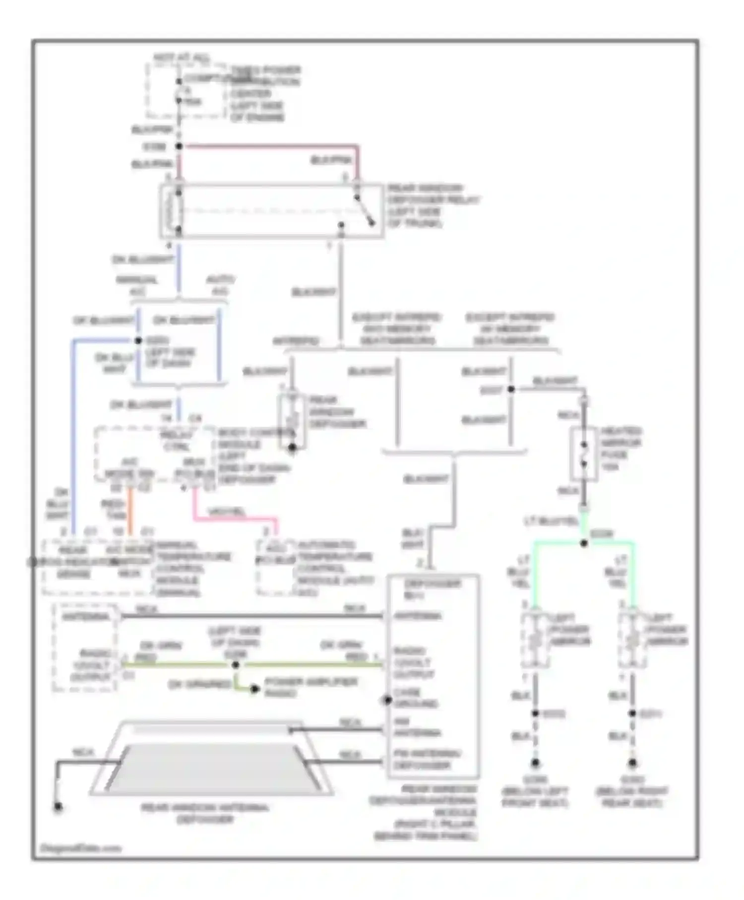 LHS Chrysler II (1998-2001): Defogger circuit