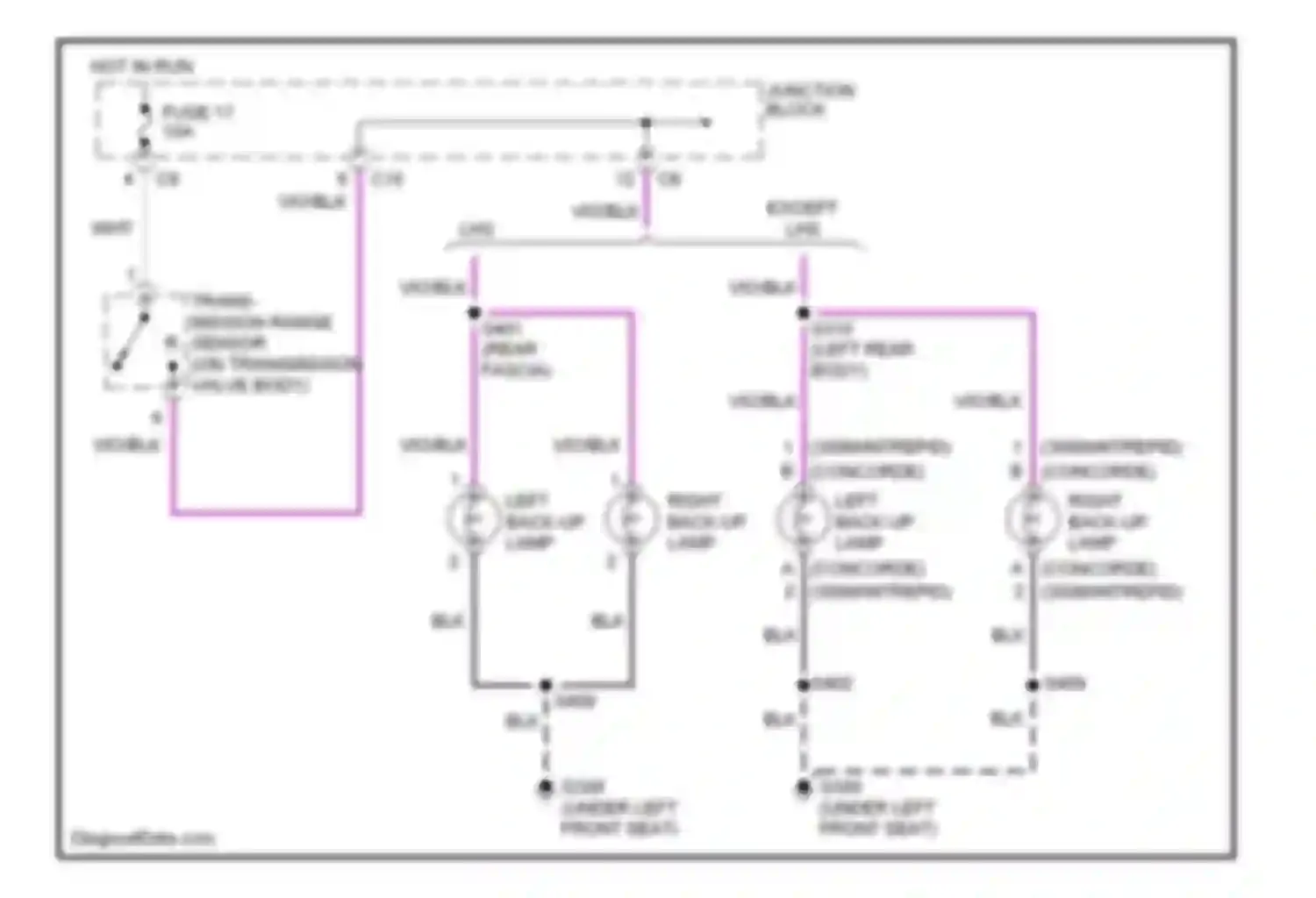 LHS Chrysler II (1998-2001): Back-up lamps circuit