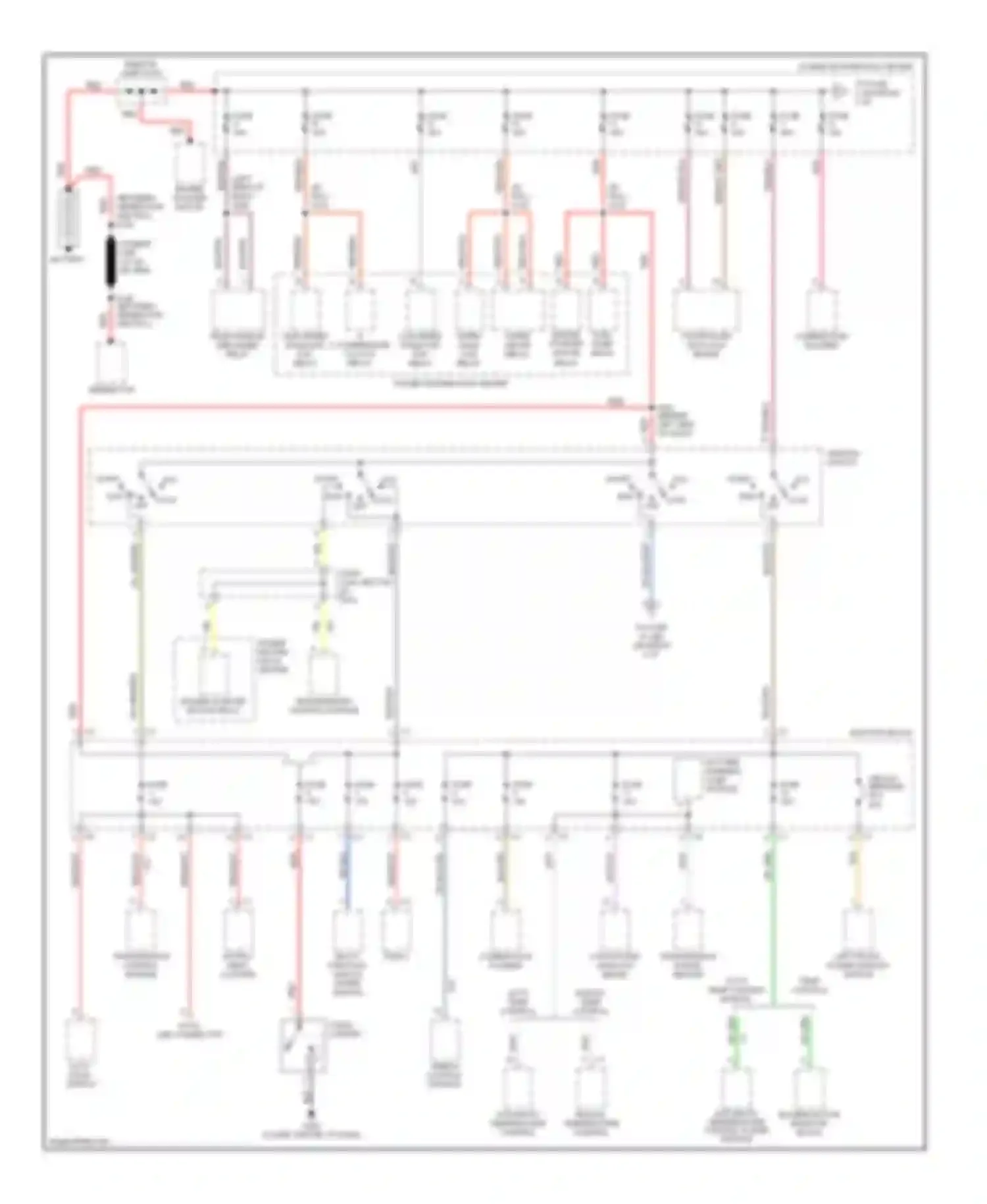LHS Chrysler II (1998-2001): Power distribution circuit (1 of 3)