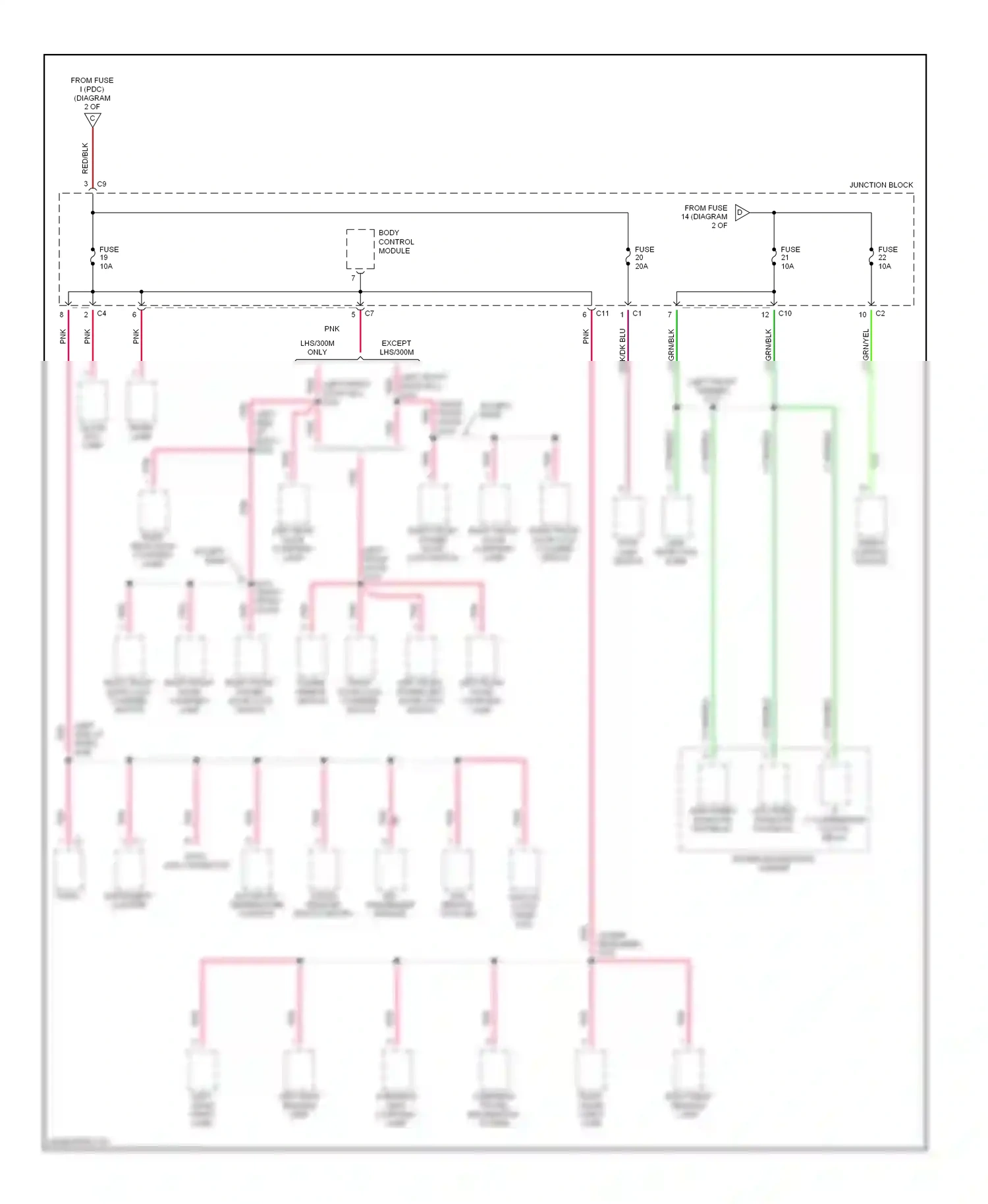 Chrysler LHS II (1998-2001) switch wiring diagram  (2 of 2)