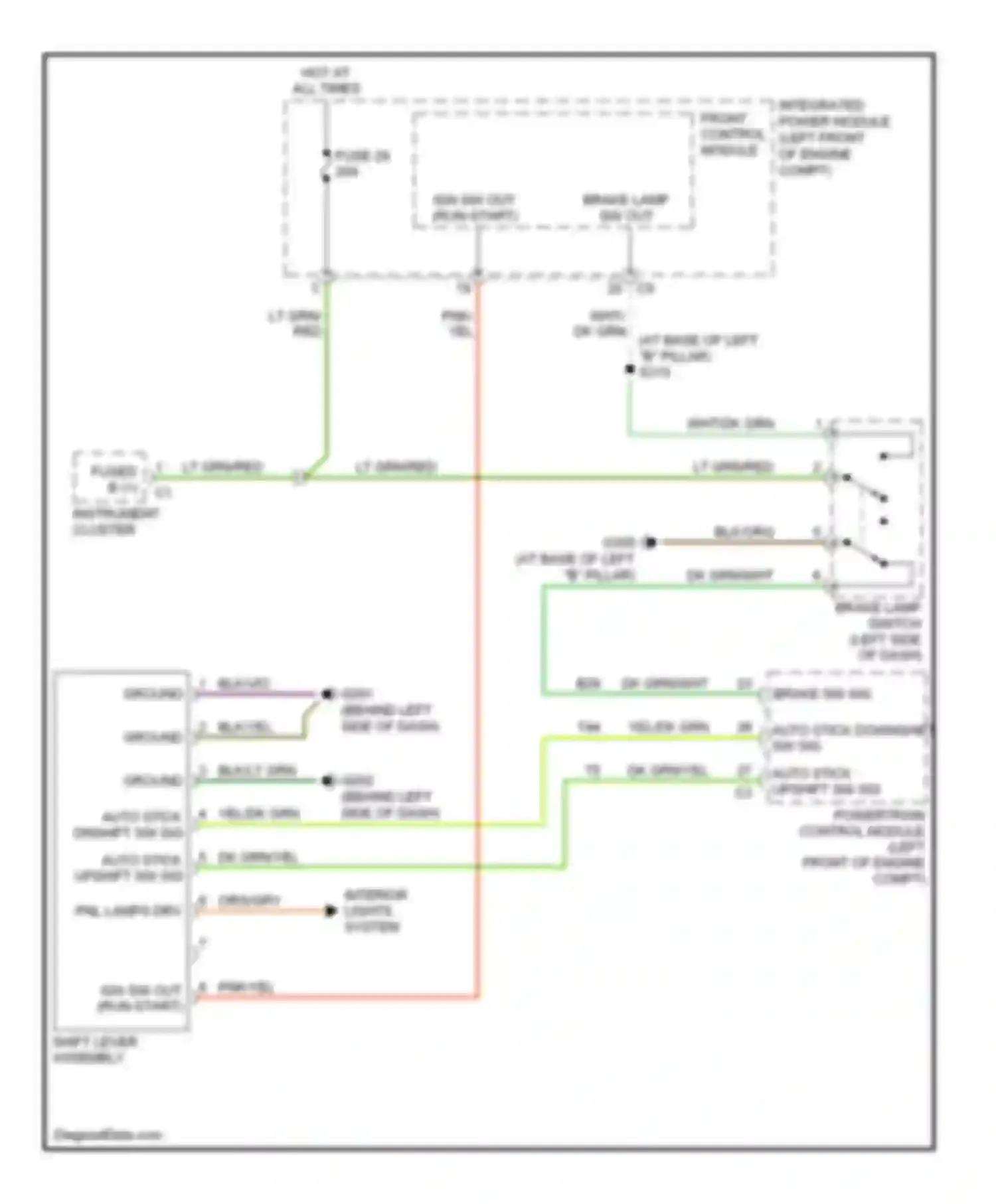 Wiring diagram auto stick upshift sw sig for Chrysler Pacifica CS (2003-2008) (1 of 1)