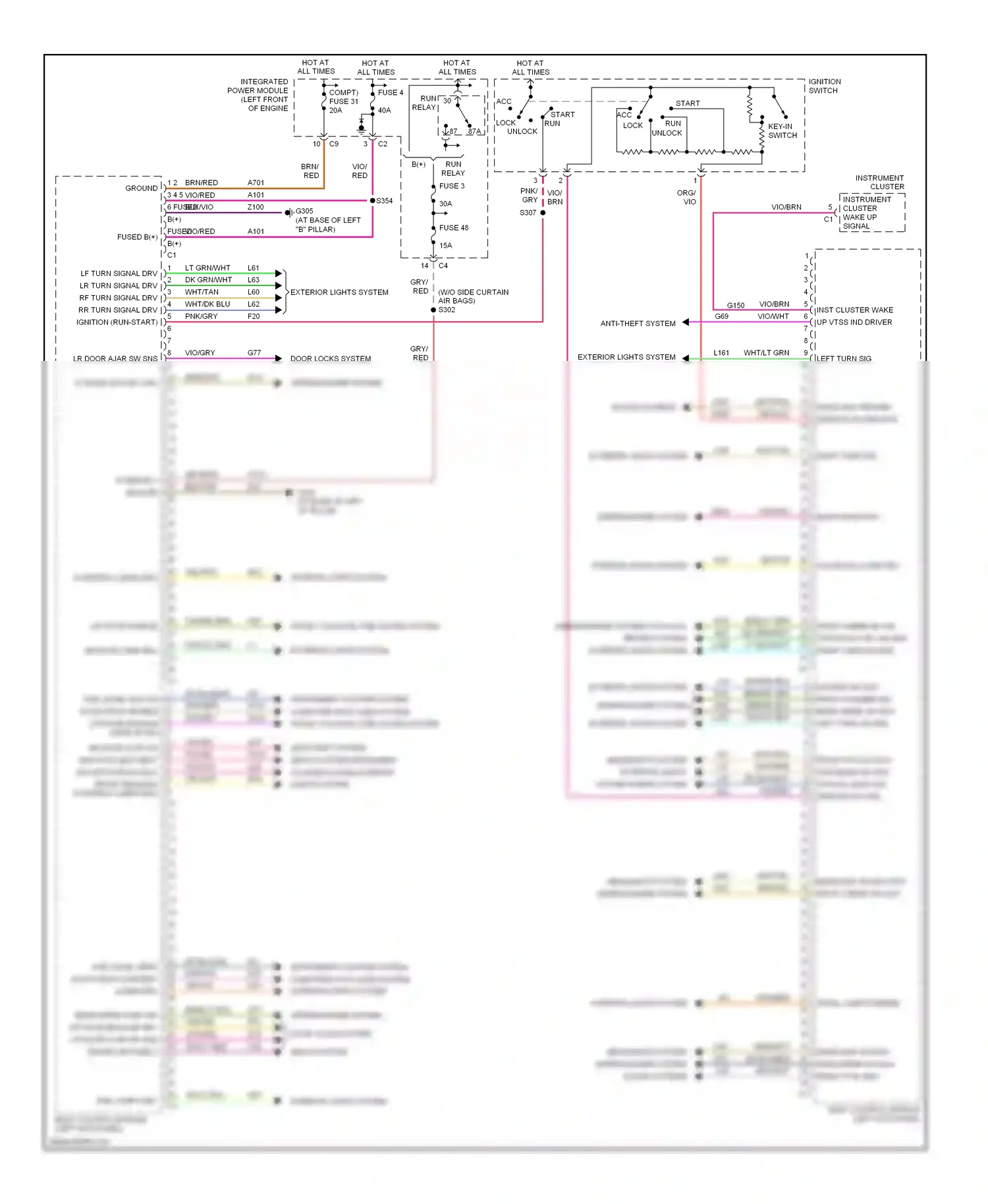 Chrysler Pacifica CS (2003-2008) body control module (left kick panel) wiring diagram  (5 of 15)