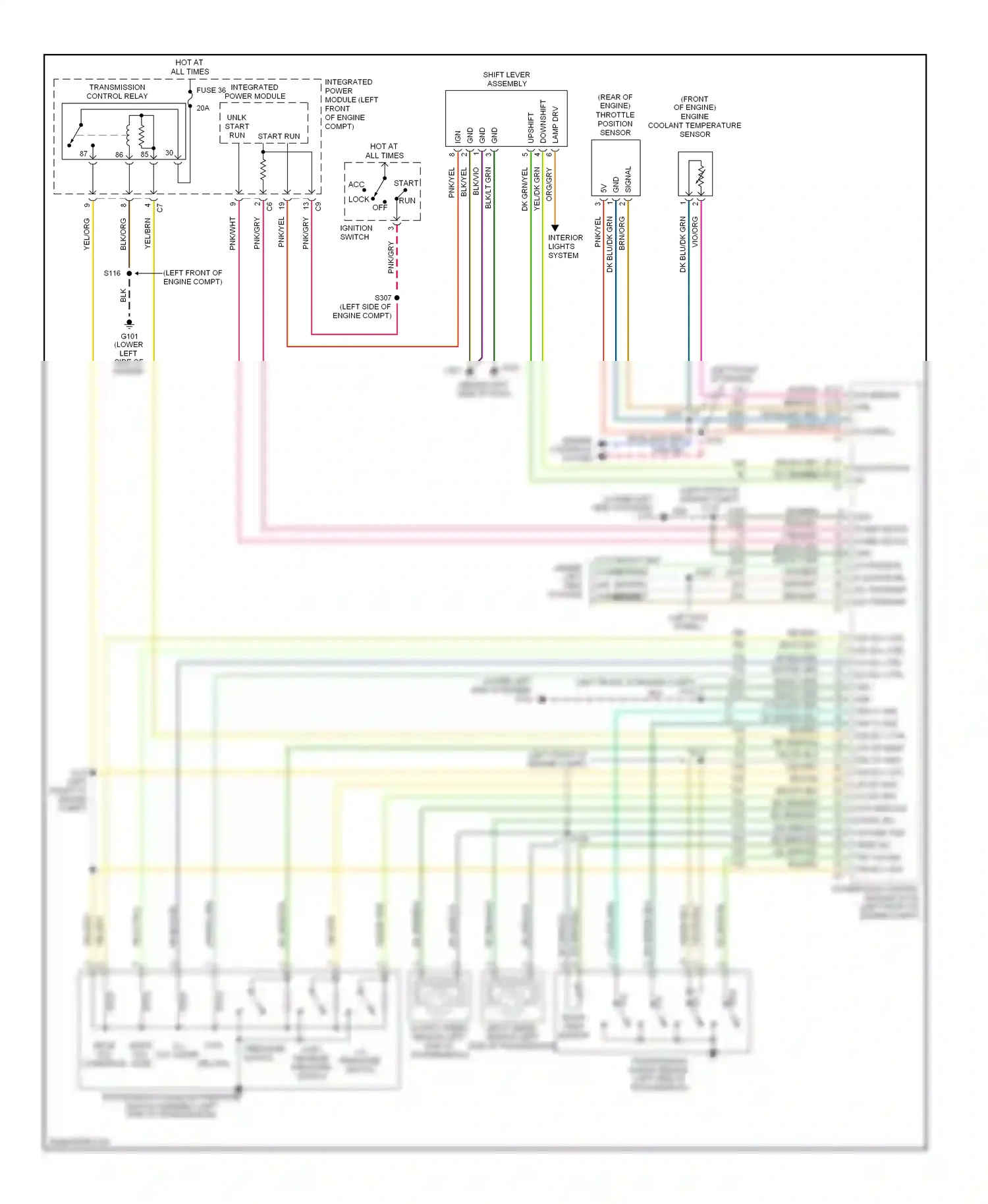 Chrysler Pacifica CS (2003-2008) downshift wiring diagram  (1 of 2)