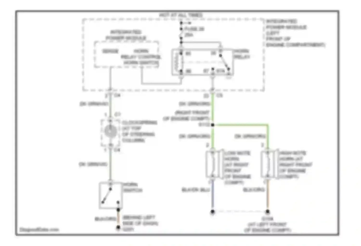 Wiring diagram horn relay control horn switch sense for Chrysler Pacifica CS (2003-2008) (1 of 1)