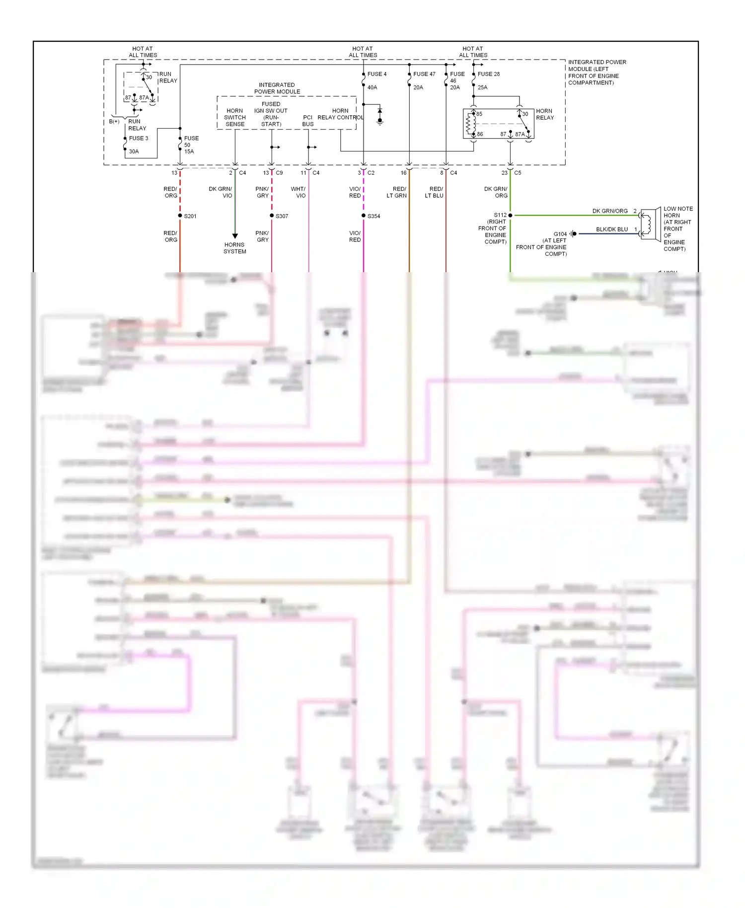 Chrysler Pacifica CS (2003-2008) hot at all times wiring diagram  (38 of 40)