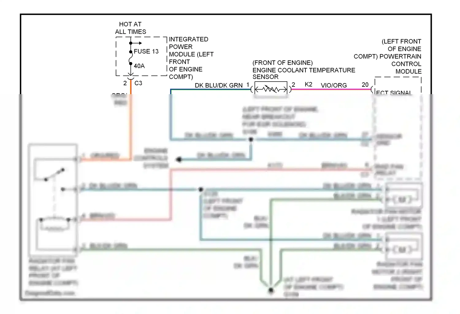 Chrysler Pacifica CS (2003-2008) (left front of engine compt) wiring diagram  (4 of 12)