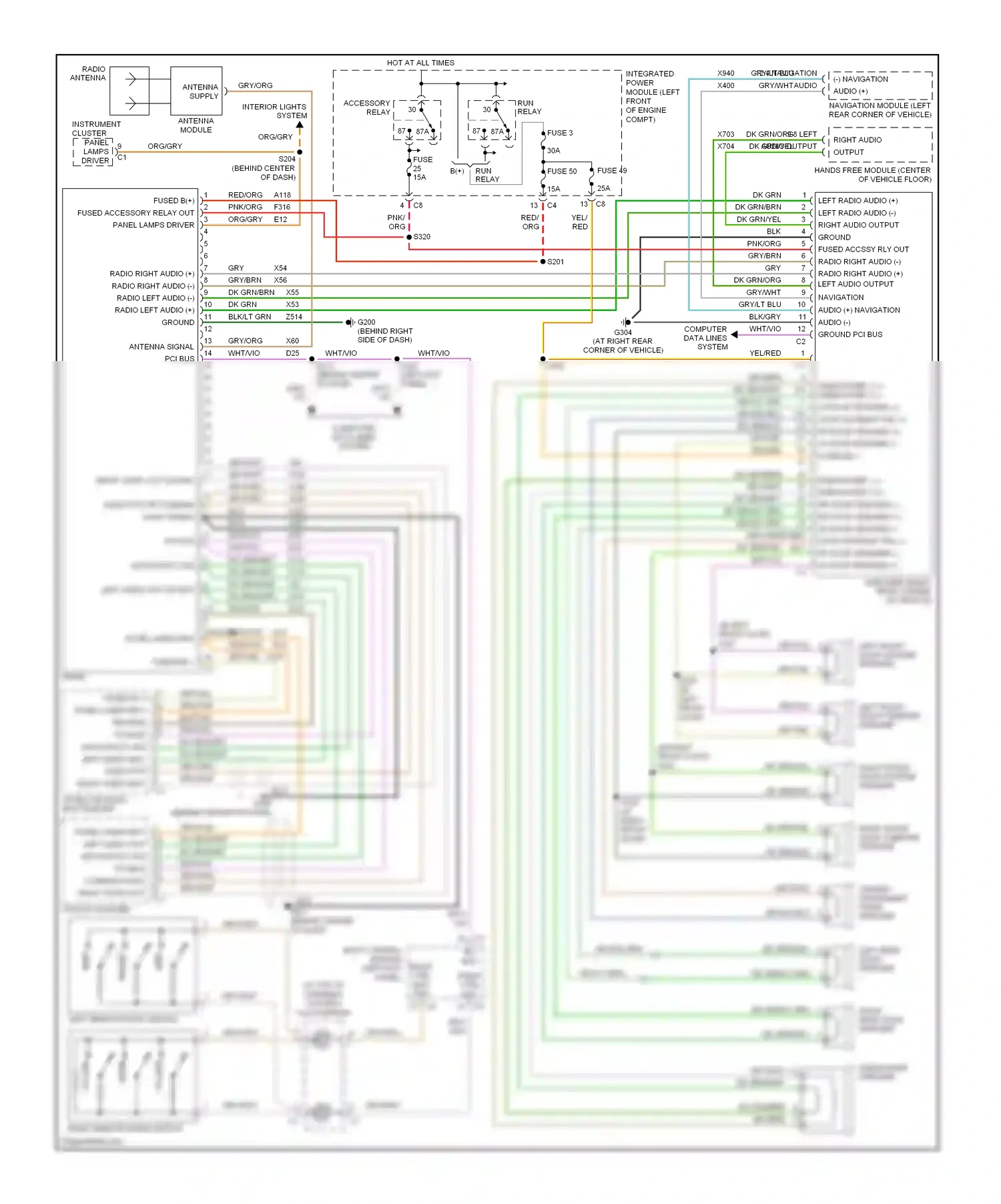 Chrysler Pacifica CS (2003-2008) (left kick panel) wiring diagram  (8 of 14)