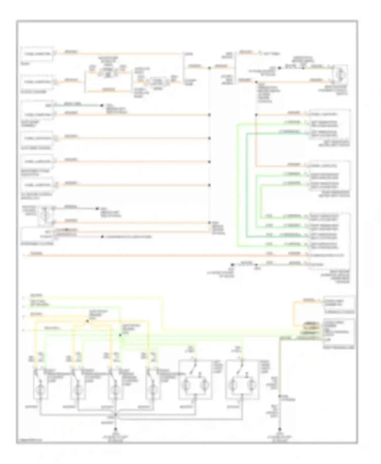 Wiring diagram left middle reading/ courtesy lamp right rear reading/ courtesy lamp for Chrysler Pacifica CS (2003-2008) (1 of 1)