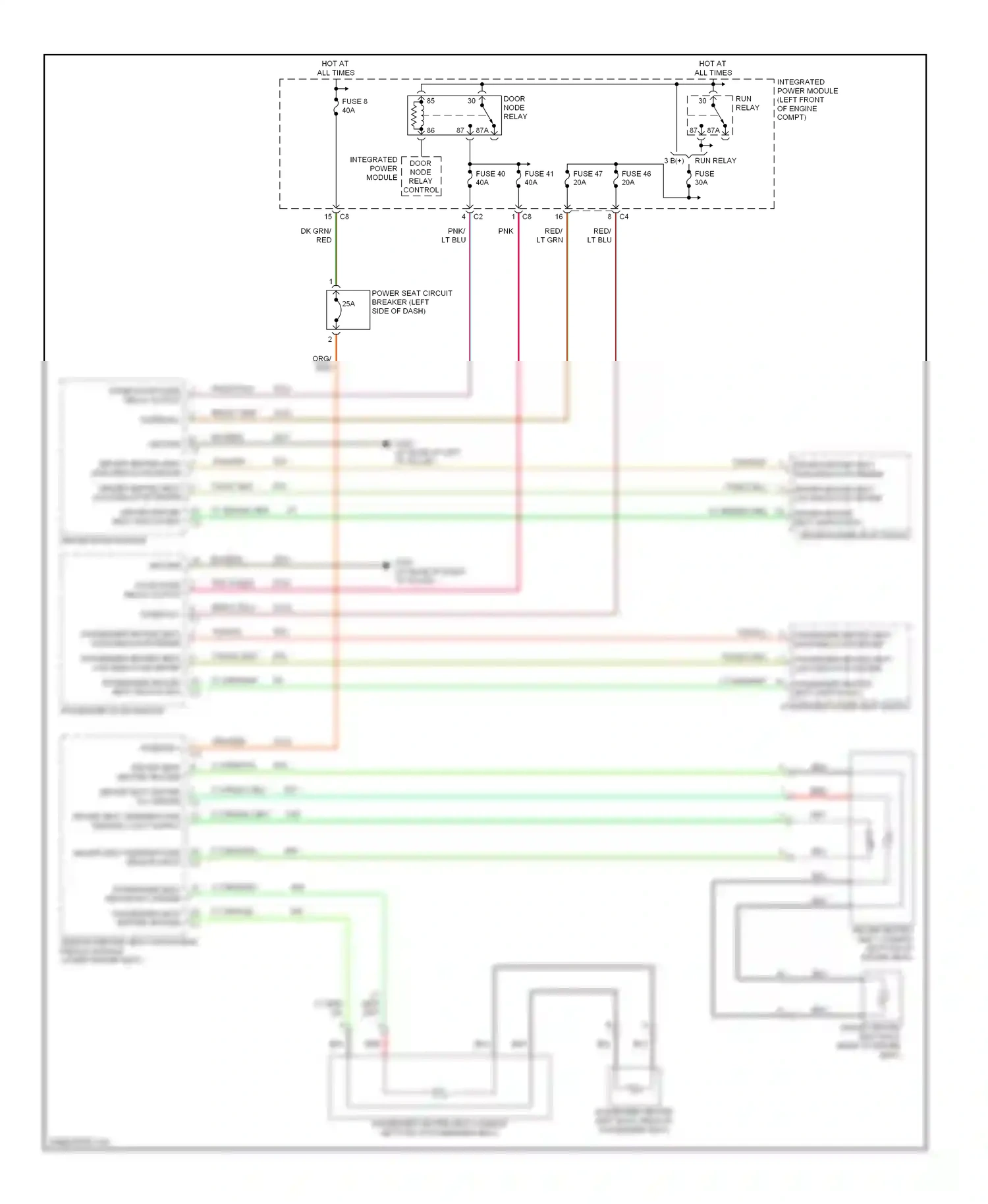 Chrysler Pacifica CS (2003-2008) memory/heated seat adjustable pedals module (under driver seat) wiring diagram  (2 of 3)