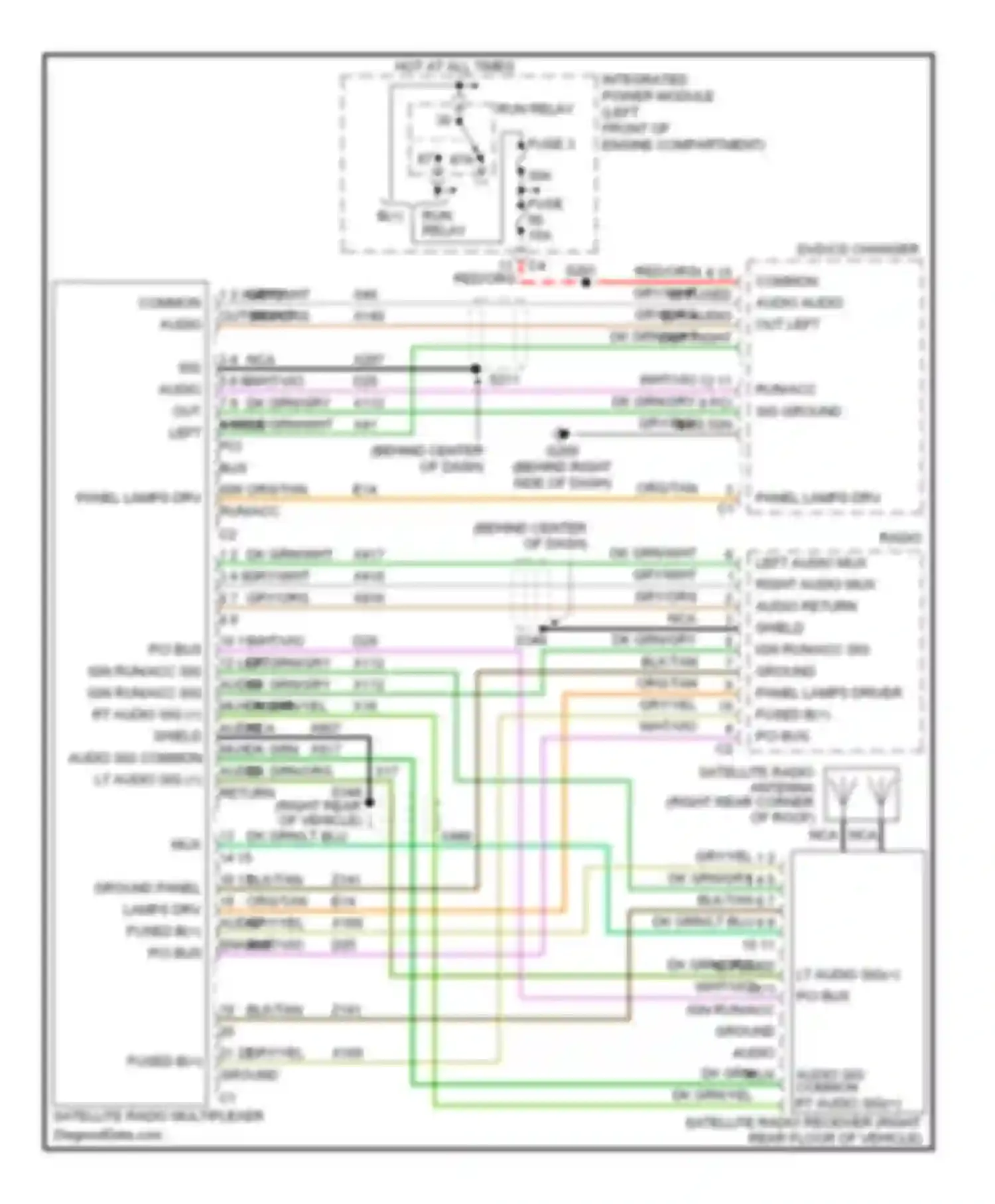 Wiring diagram satellite radio multiplexer for Chrysler Pacifica CS (2003-2008) (2 of 2)