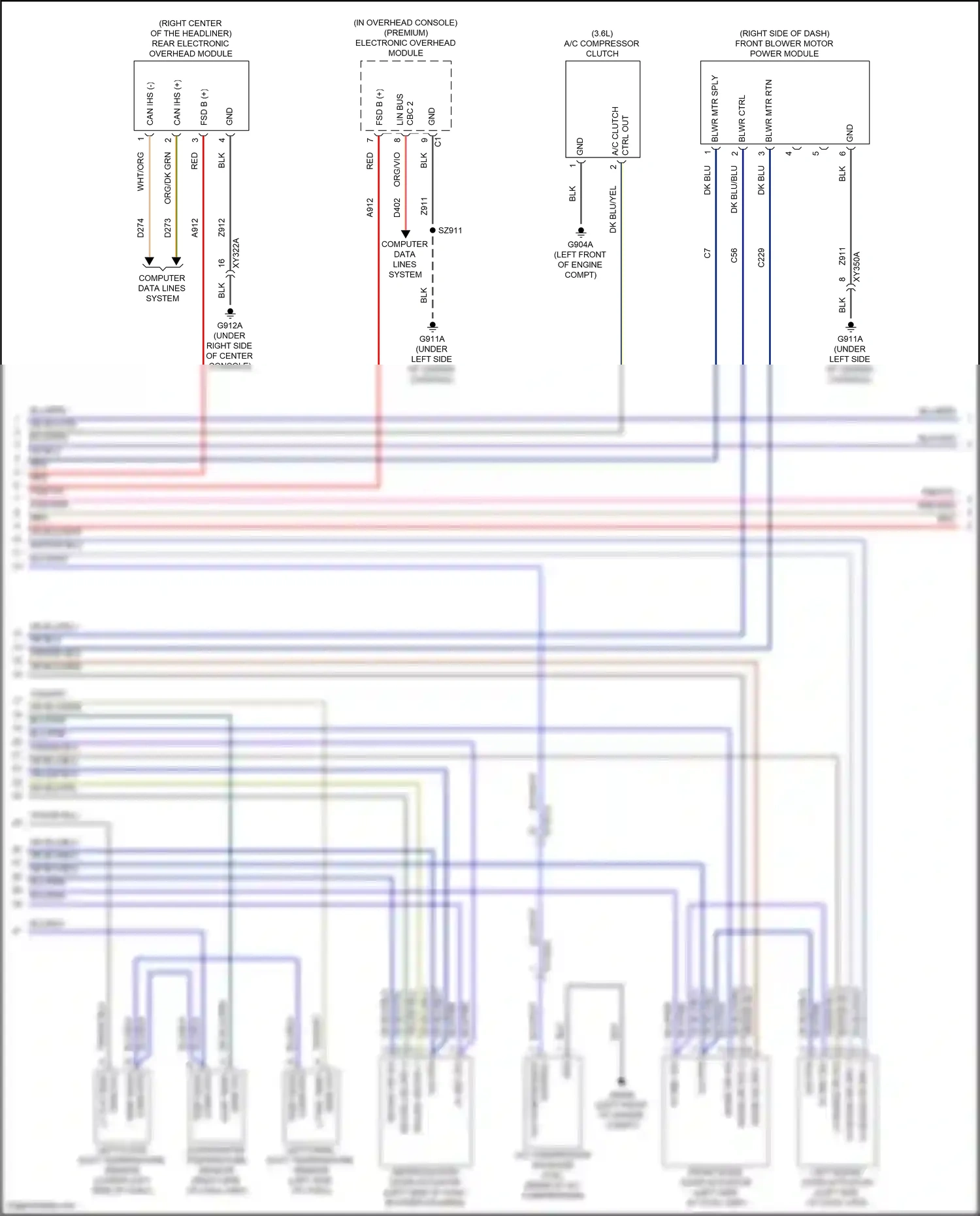 Chrysler Pacifica RU facelift (2020-2024) control wiring diagram  (2 of 3)