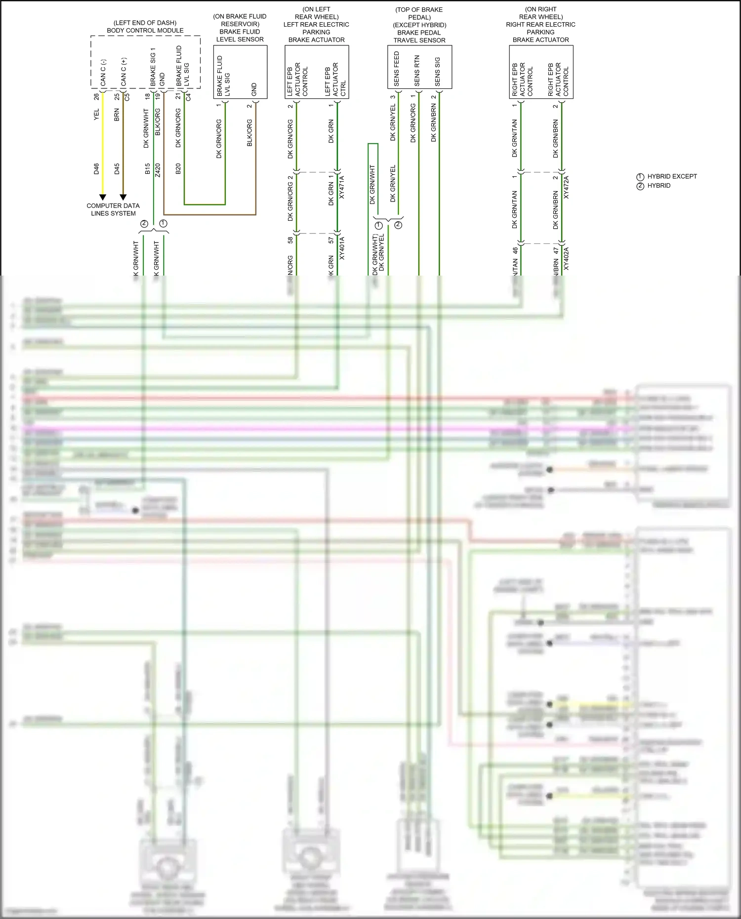 Chrysler Pacifica RU facelift (2020-2024) control wiring diagram  (1 of 3)