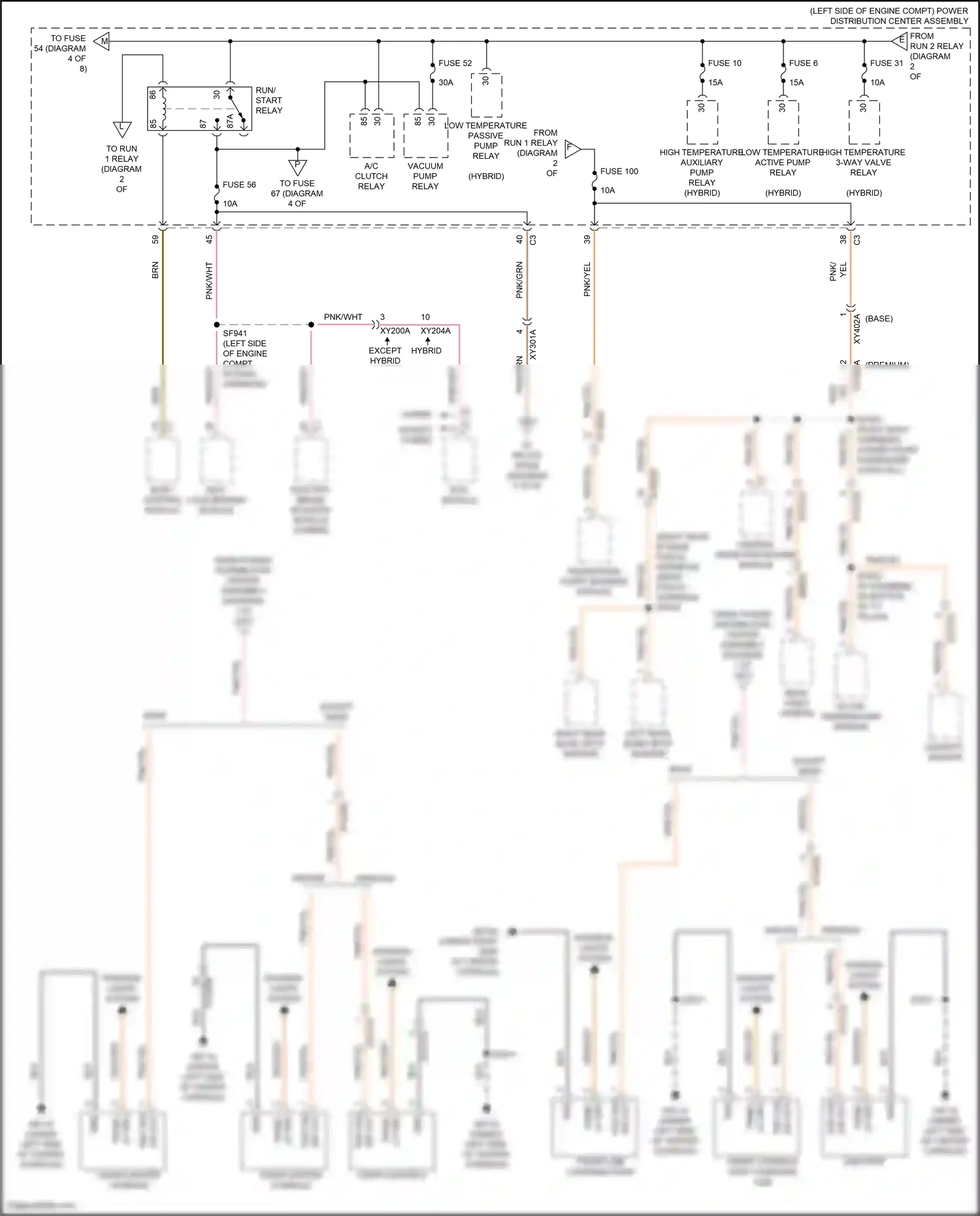 Chrysler Pacifica RU facelift (2020-2024) fuse 10 wiring diagram  (1 of 2)