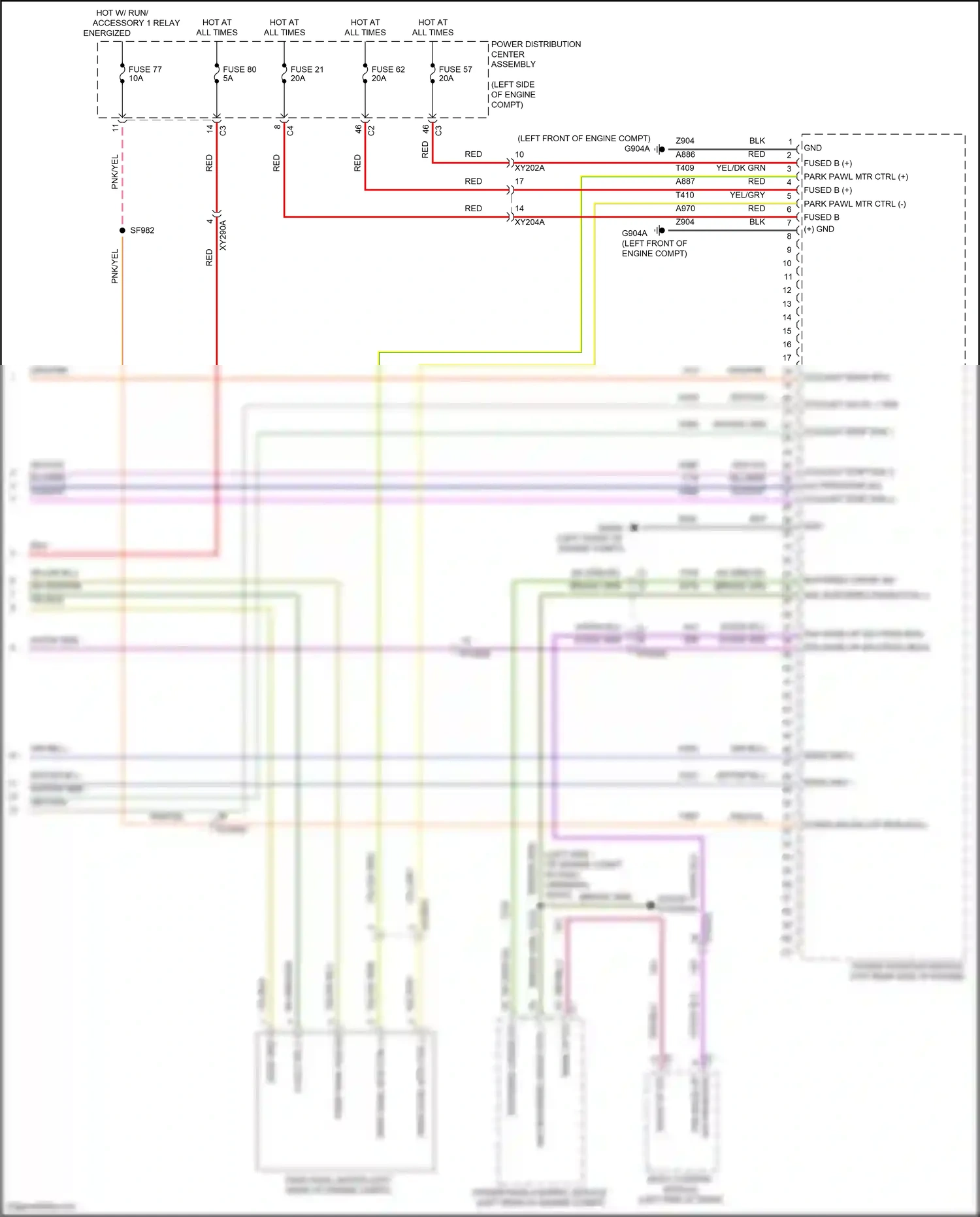 Chrysler Pacifica RU facelift (2020-2024) fuse 57 wiring diagram  (3 of 3)