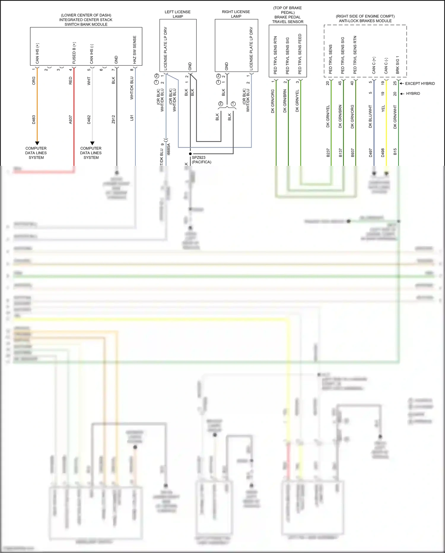 Chrysler Pacifica RU facelift (2020-2024) lamp drv wiring diagram  (2 of 3)