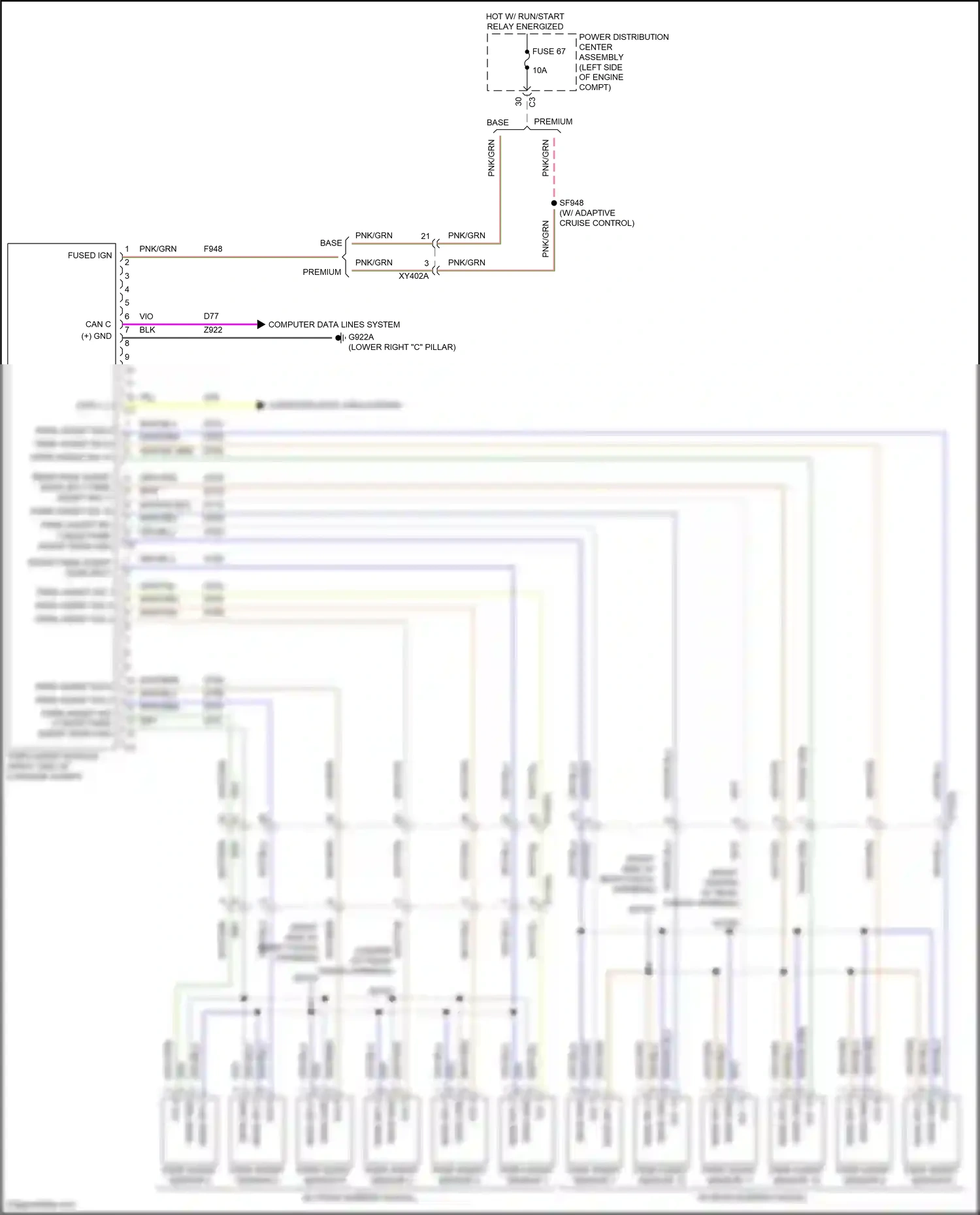 Chrysler Pacifica RU facelift (2020-2024) park assist sensor 11 wiring diagram  (1 of 1)