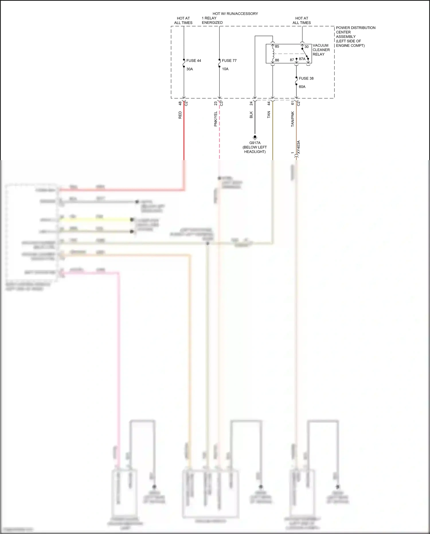 Chrysler Pacifica RU facelift (2020-2024) vacuum cleaner relay ctrl wiring diagram  (1 of 1)